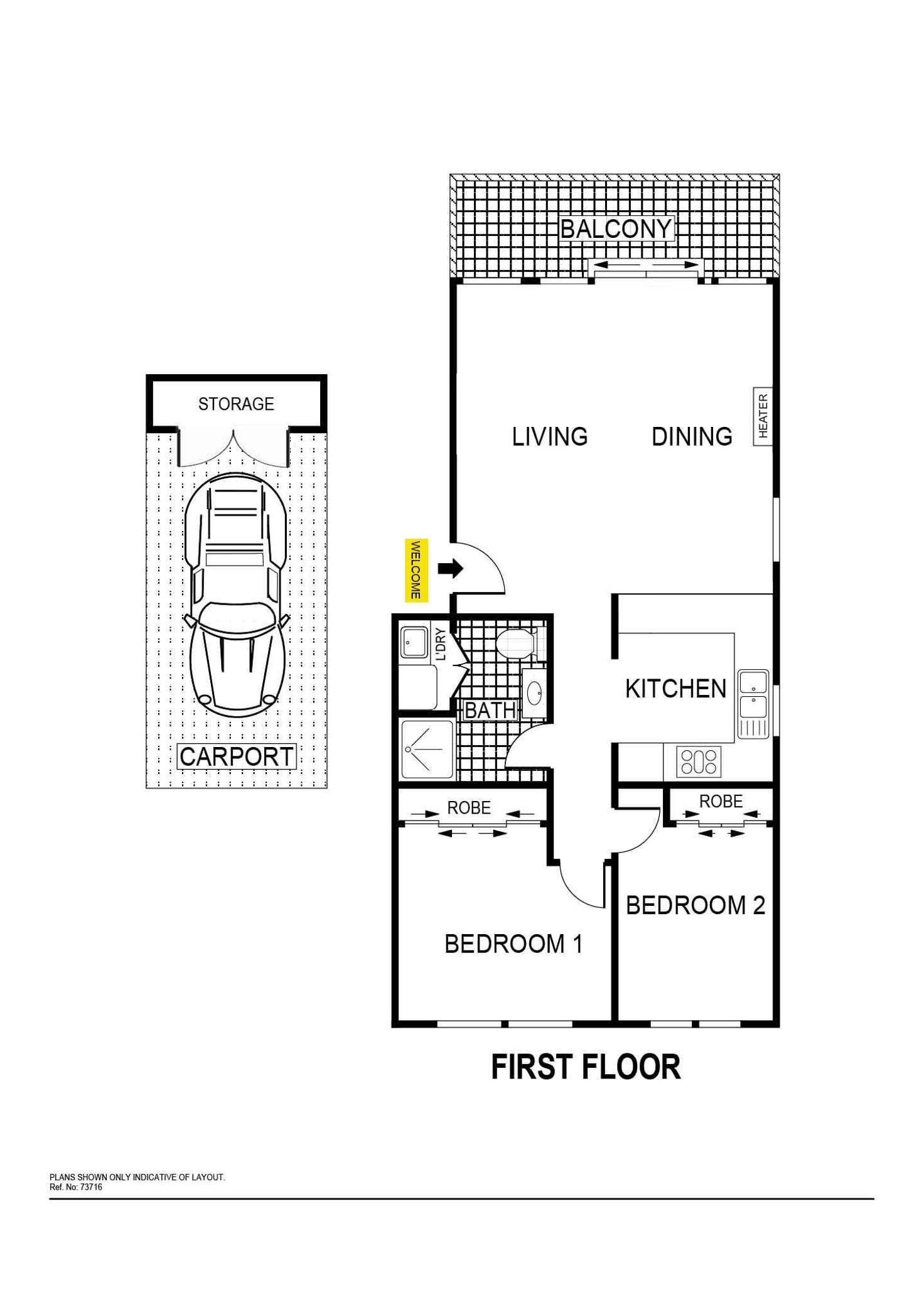 Floorplan of Homely apartment listing, 120/26 Oliver Street, Lyneham ACT 2602