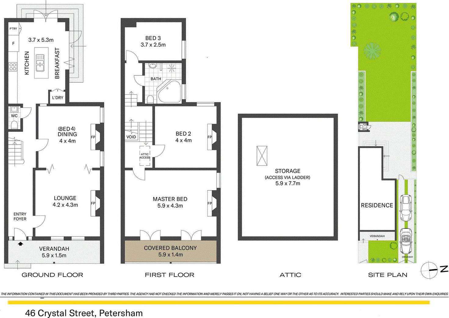 Floorplan of Homely house listing, 46 Crystal Street, Petersham NSW 2049