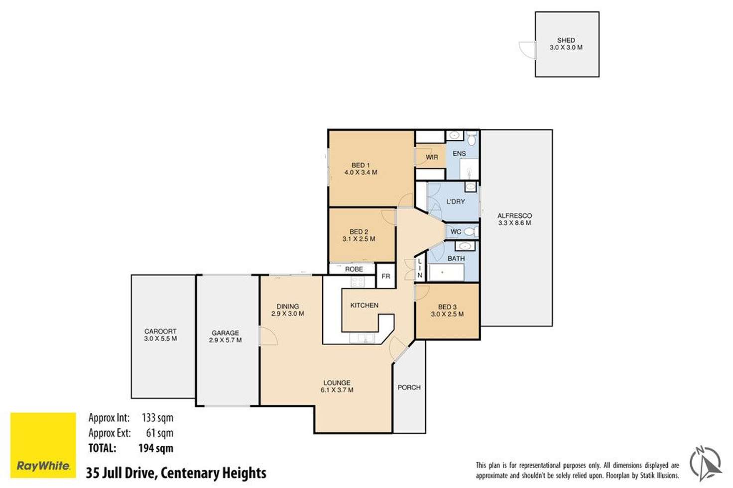 Floorplan of Homely house listing, 35 Jull Drive, Centenary Heights QLD 4350
