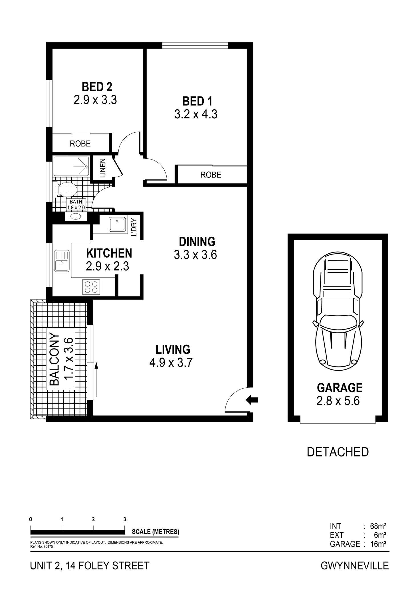 Floorplan of Homely unit listing, 2/14 Foley Street, Gwynneville NSW 2500