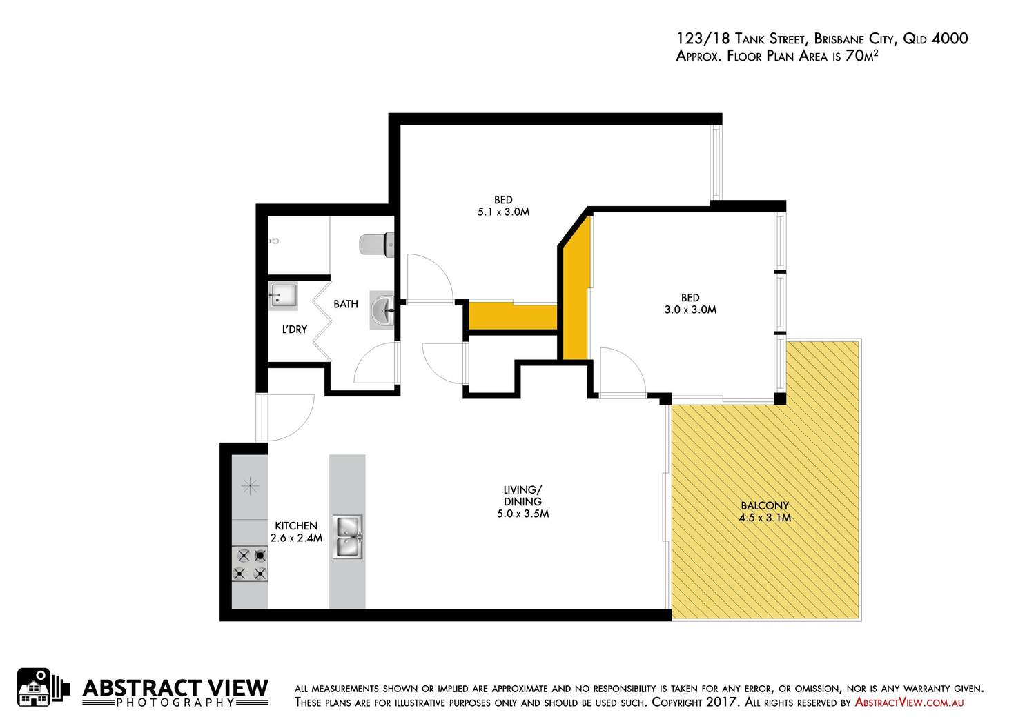 Floorplan of Homely apartment listing, 123/18 Tank Street, Brisbane City QLD 4000