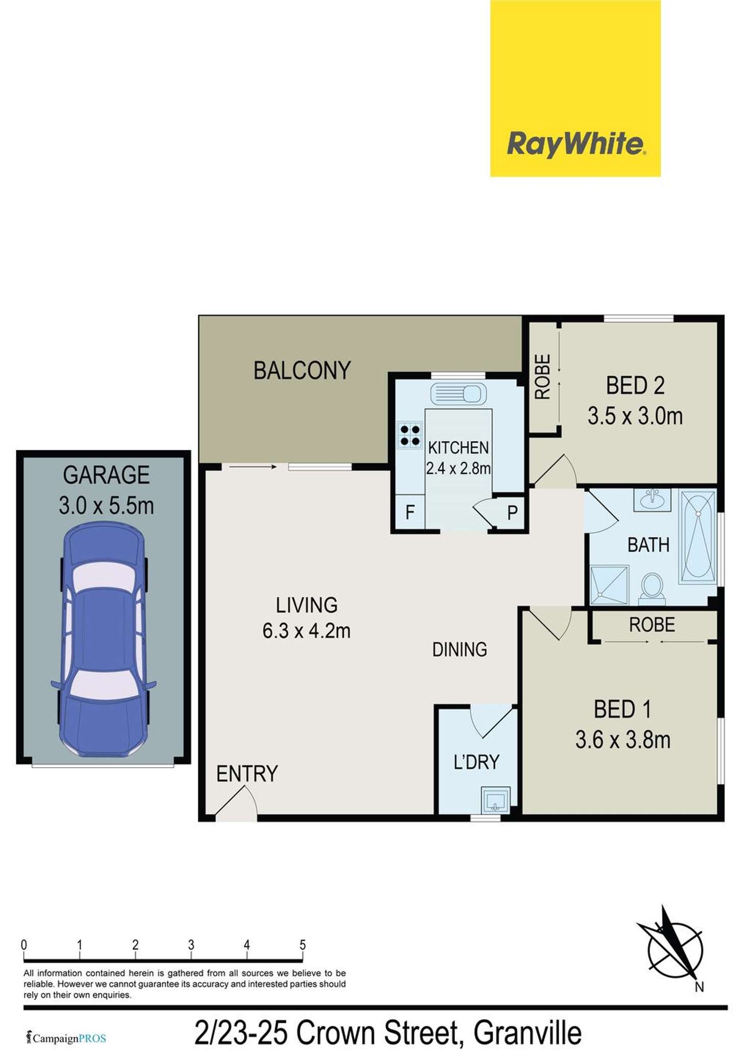 Floorplan of Homely unit listing, 2/23-25 Crown Street, Granville NSW 2142