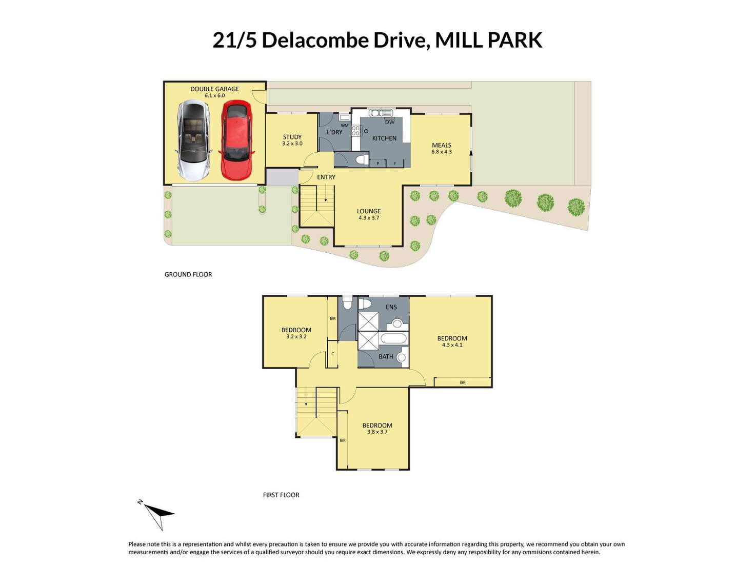 Floorplan of Homely townhouse listing, 21/5 Delacombe Drive, Mill Park VIC 3082