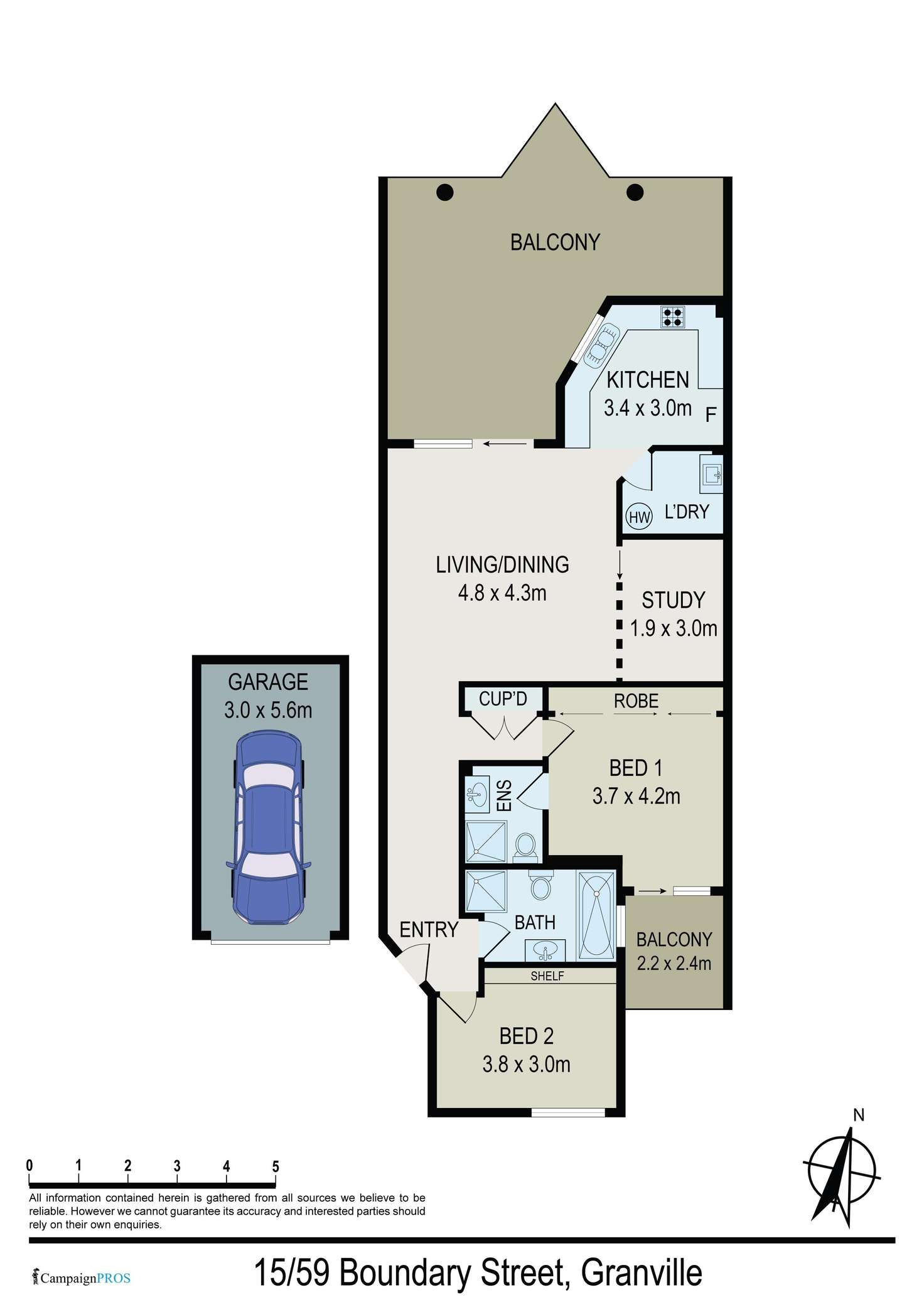 Floorplan of Homely unit listing, 15/59-63 Boundary Street, Granville NSW 2142