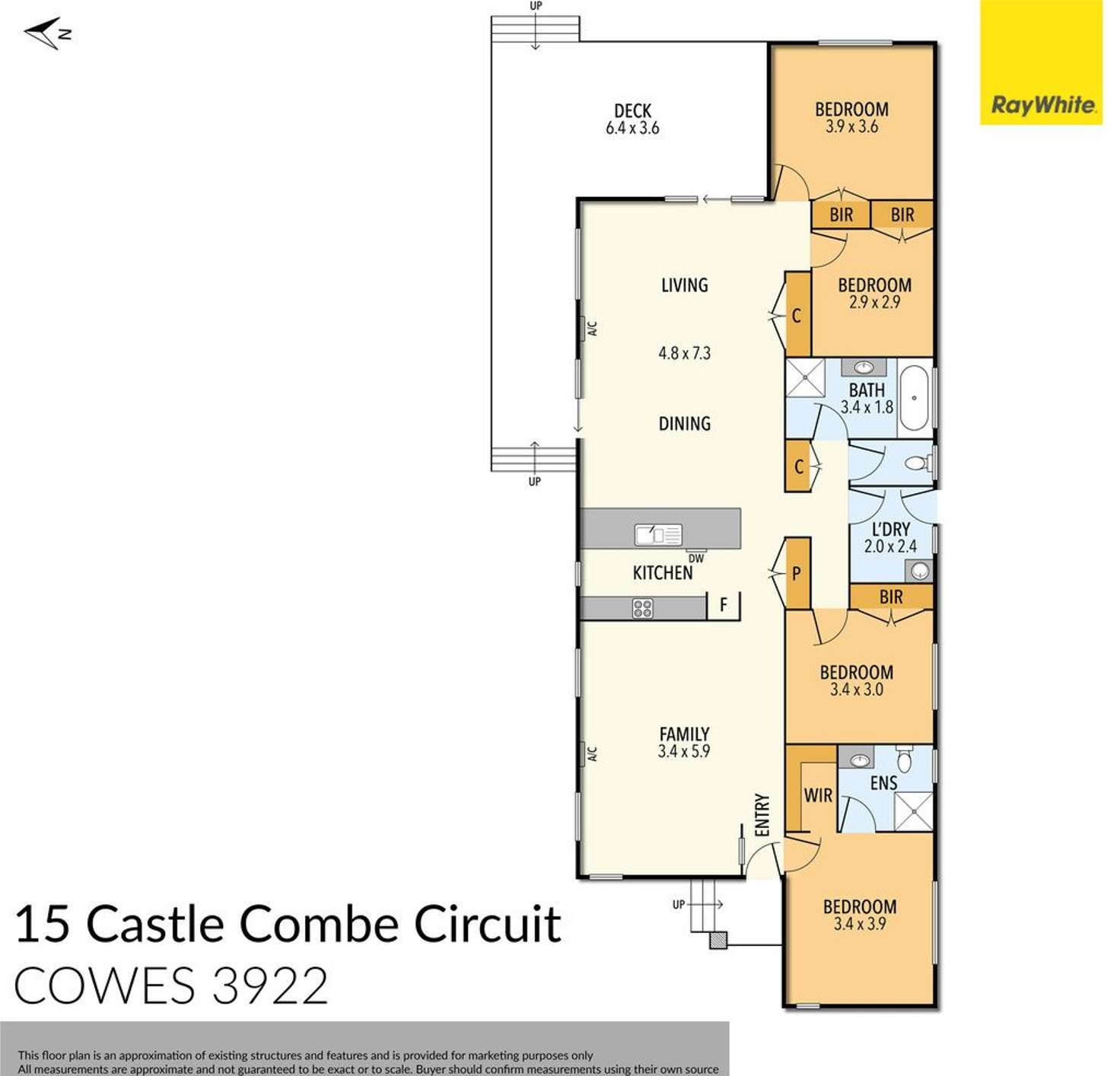 Floorplan of Homely house listing, 15 Castle Combe Circuit, Cowes VIC 3922