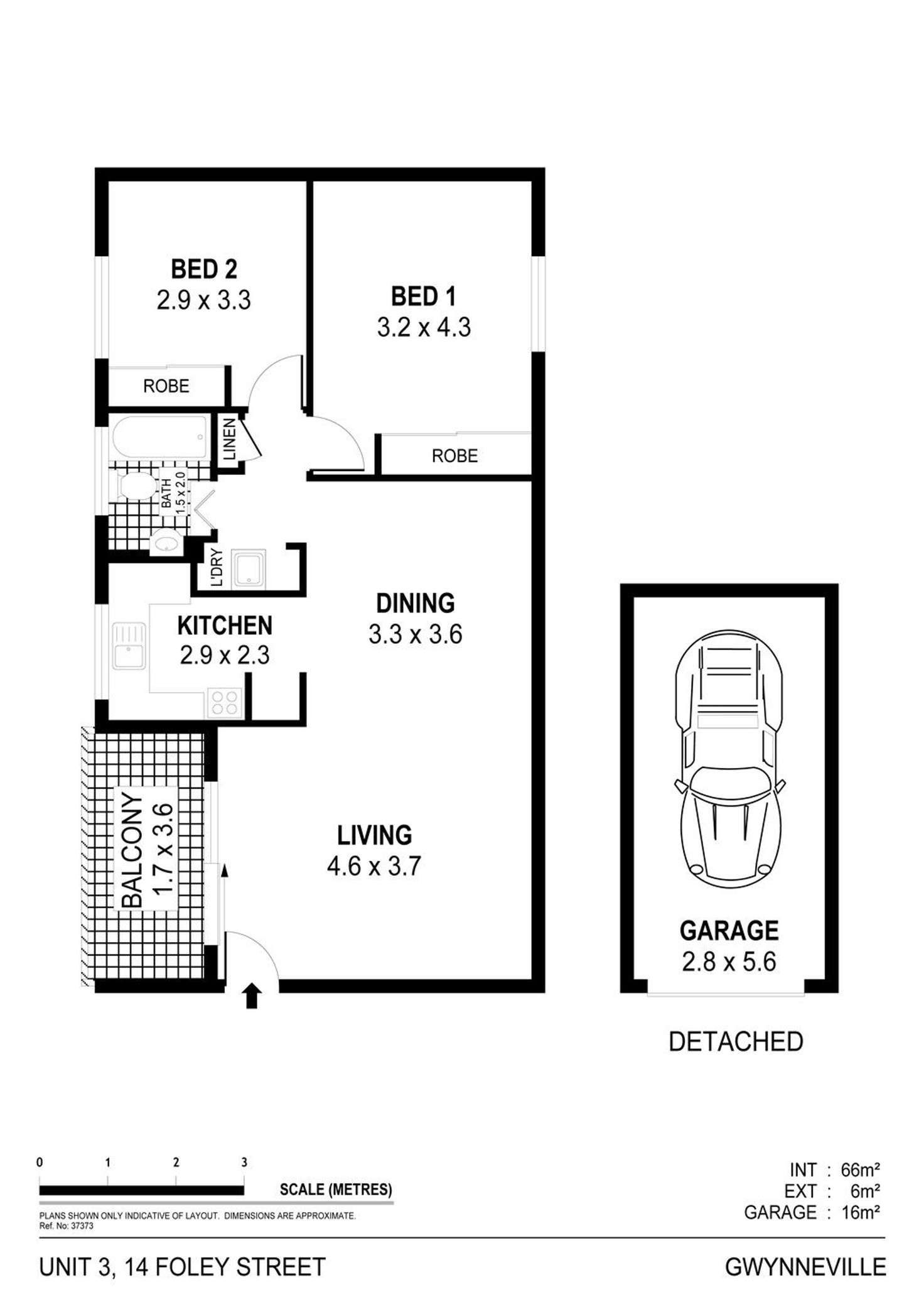 Floorplan of Homely unit listing, 3/14 Foley Street, Gwynneville NSW 2500