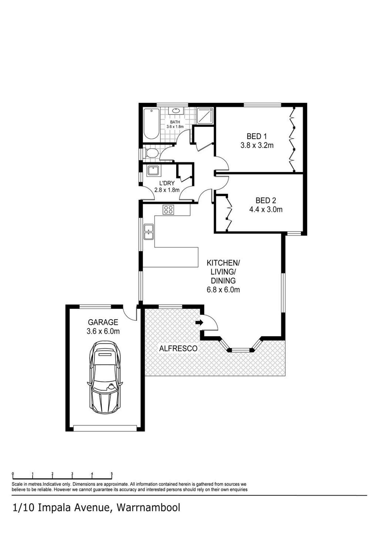 Floorplan of Homely unit listing, 1/10 Impala Avenue, Warrnambool VIC 3280
