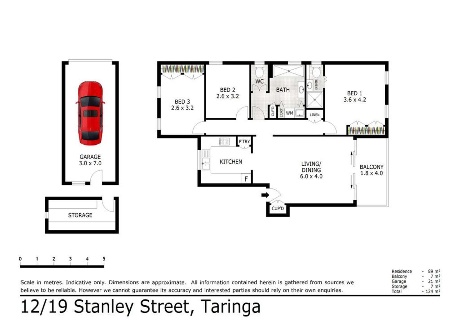 Floorplan of Homely unit listing, 12/19 Stanley Terrace, Taringa QLD 4068