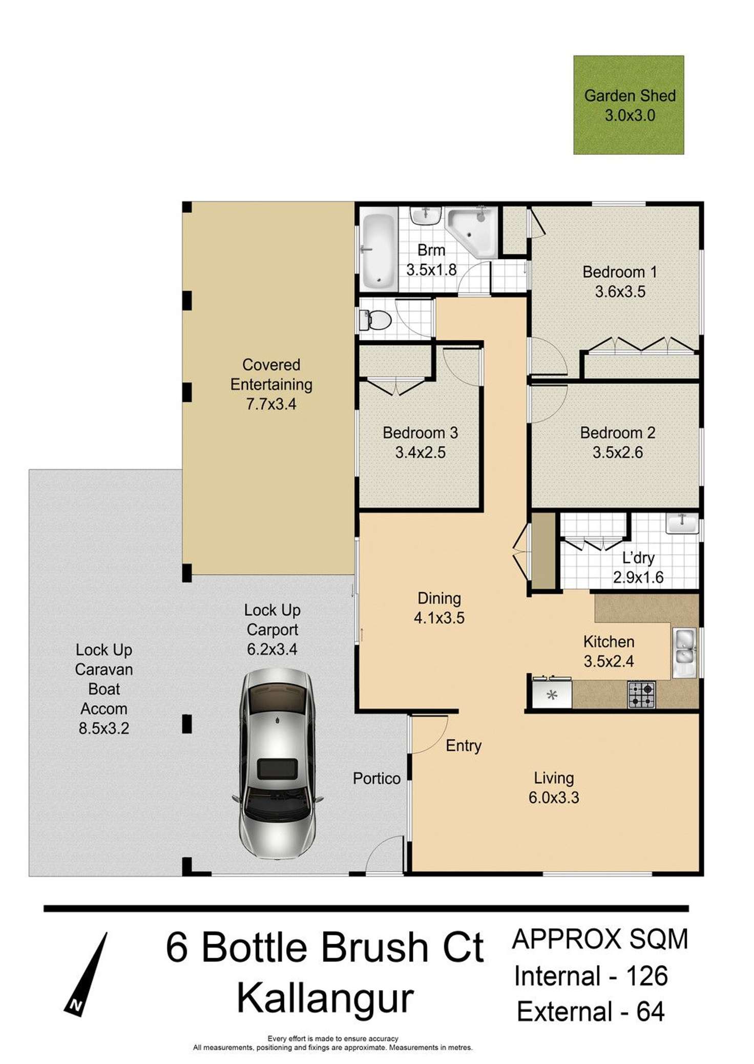 Floorplan of Homely house listing, 6 Bottle-brush Court, Kallangur QLD 4503