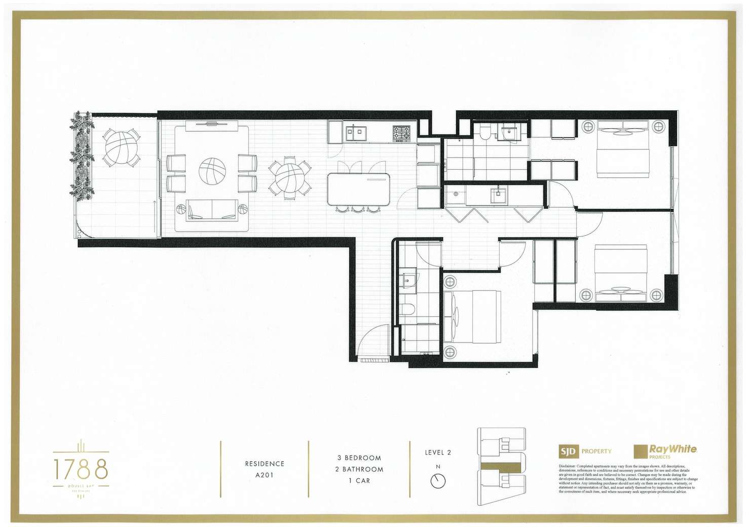 Floorplan of Homely apartment listing, A201/20-26 Cross Street, Double Bay NSW 2028