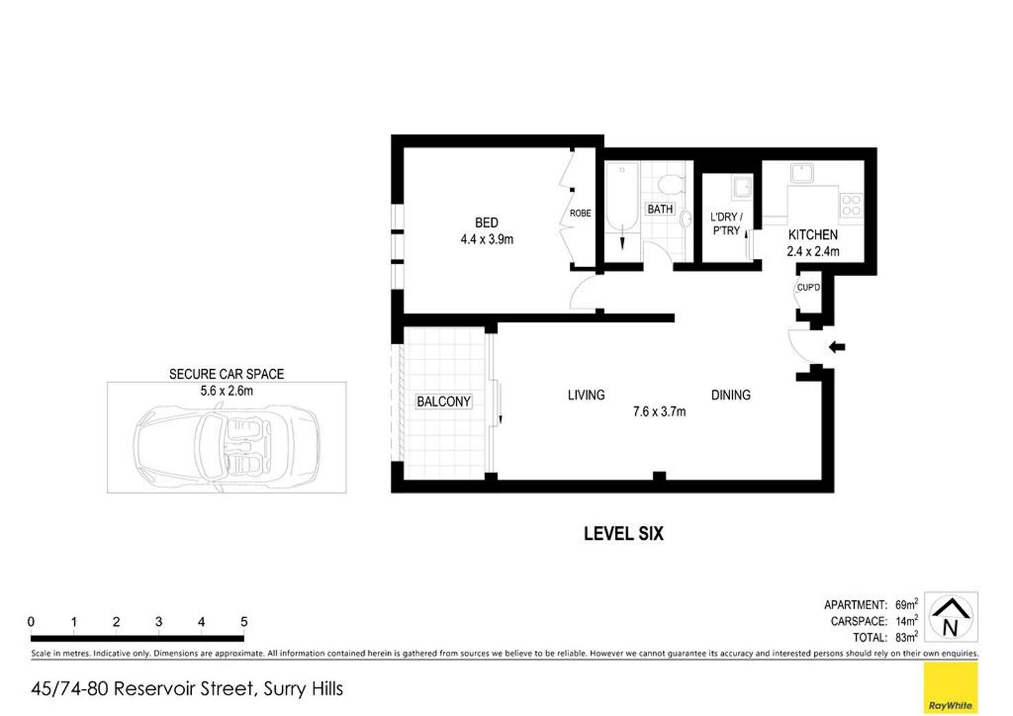 Floorplan of Homely apartment listing, 45/74-80 Reservoir Street, Surry Hills NSW 2010