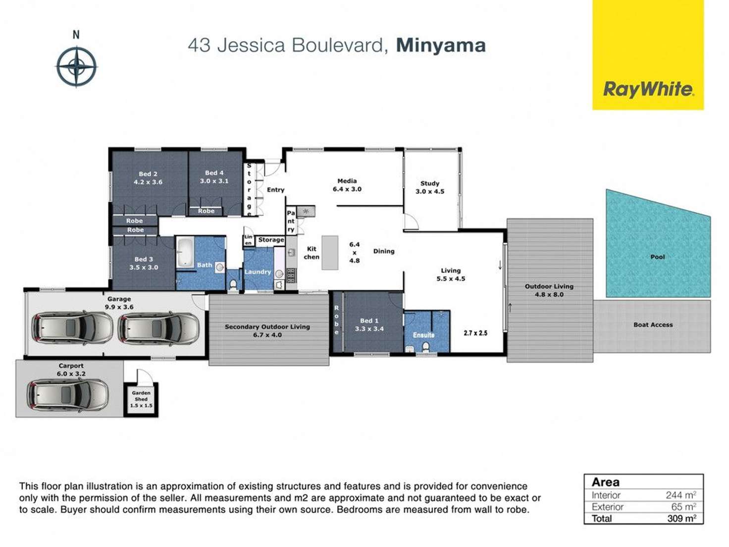 Floorplan of Homely house listing, 43 Jessica Boulevard, Minyama QLD 4575