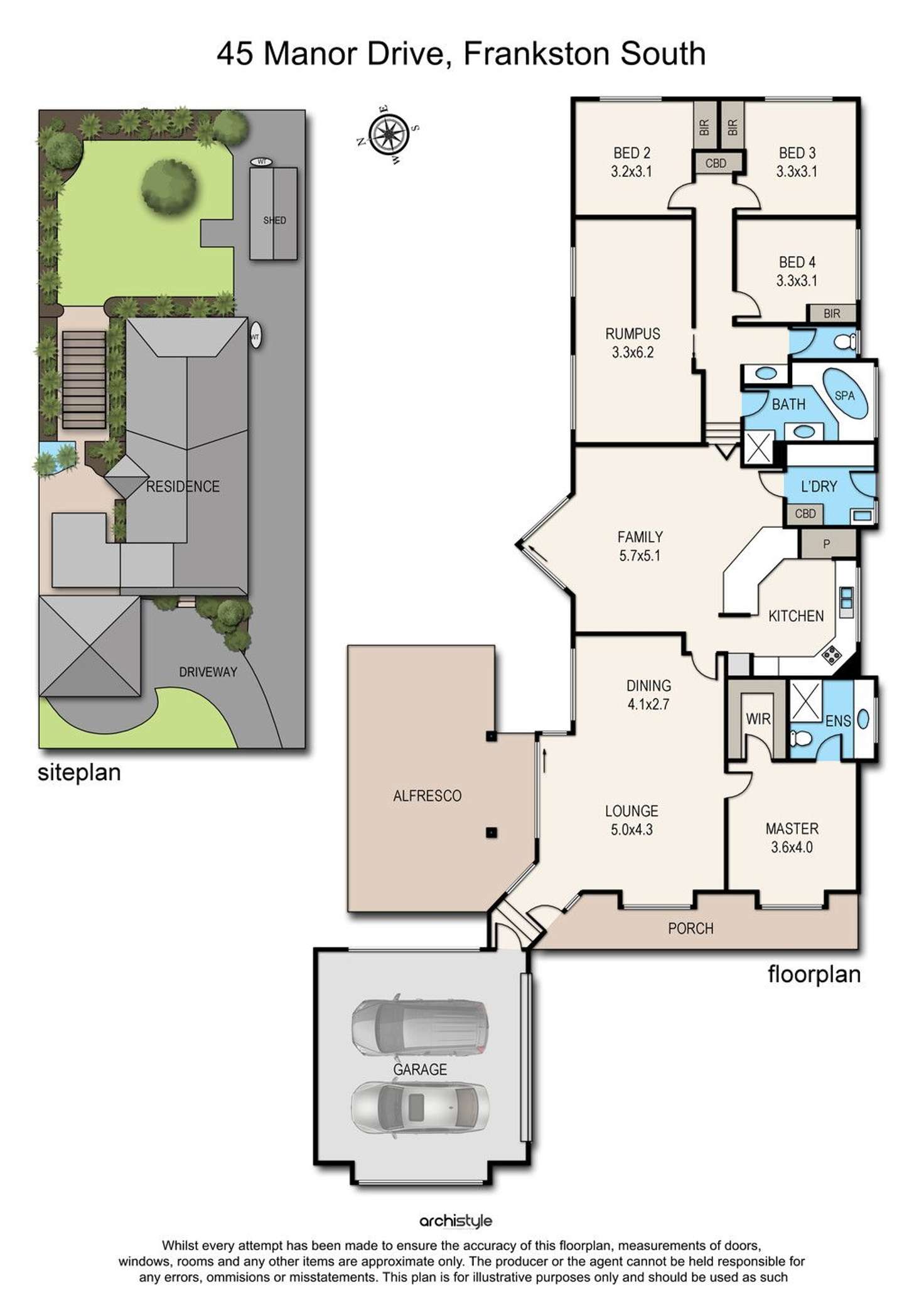 Floorplan of Homely house listing, 45 Manor Drive, Frankston South VIC 3199