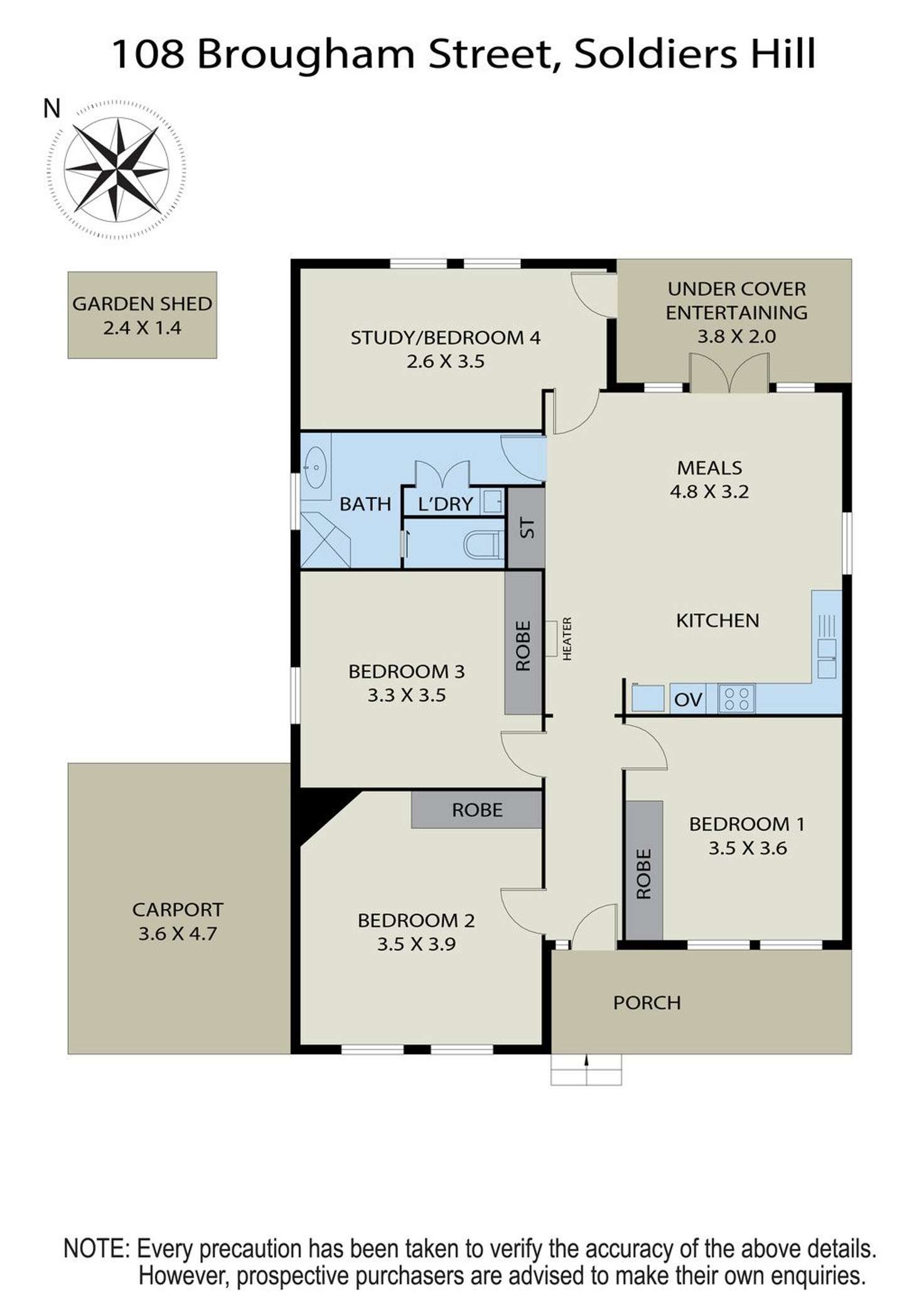 Floorplan of Homely house listing, 108 Brougham Street, Soldiers Hill VIC 3350