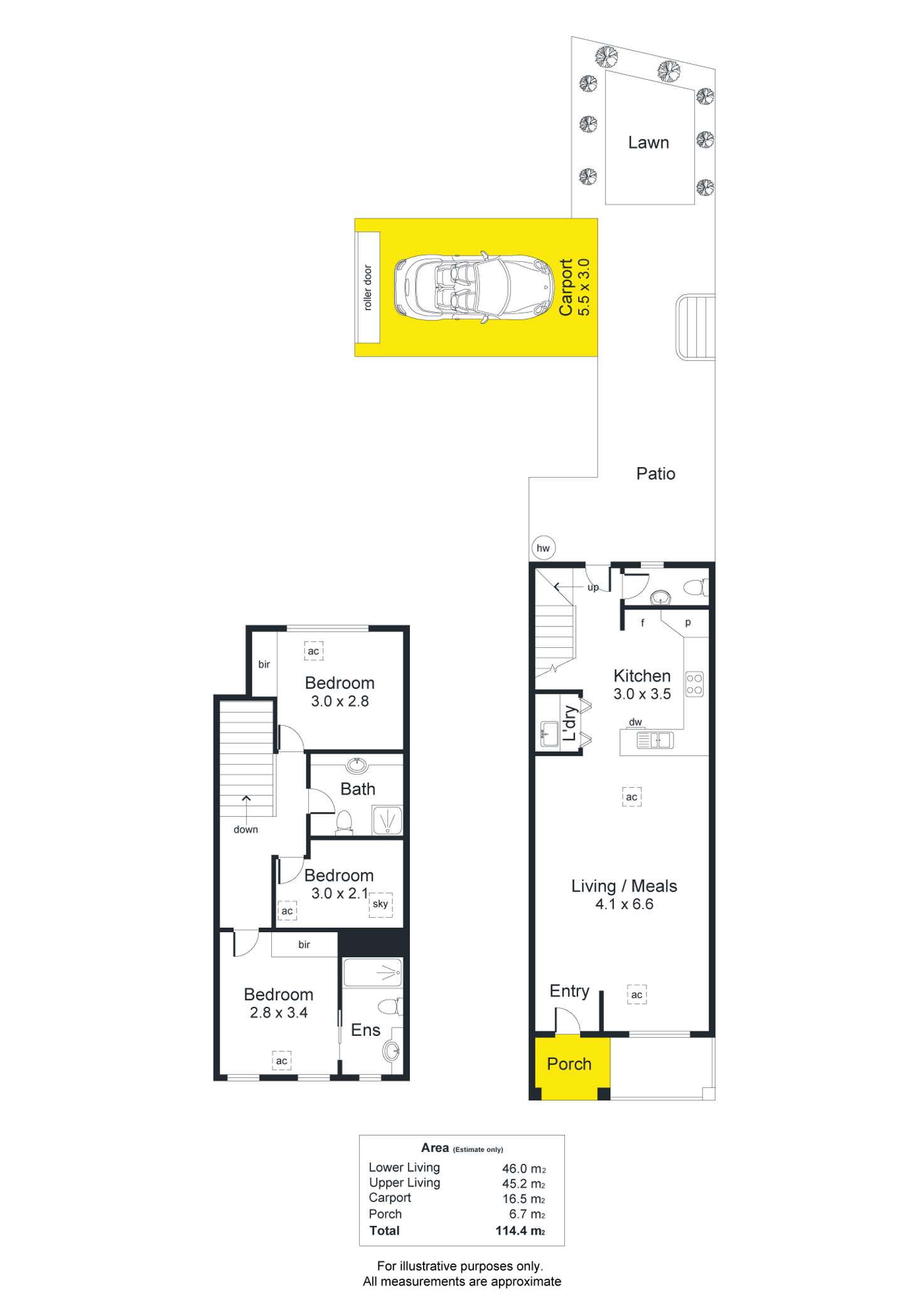 Floorplan of Homely townhouse listing, 22 Augustine Street, Mawson Lakes SA 5095