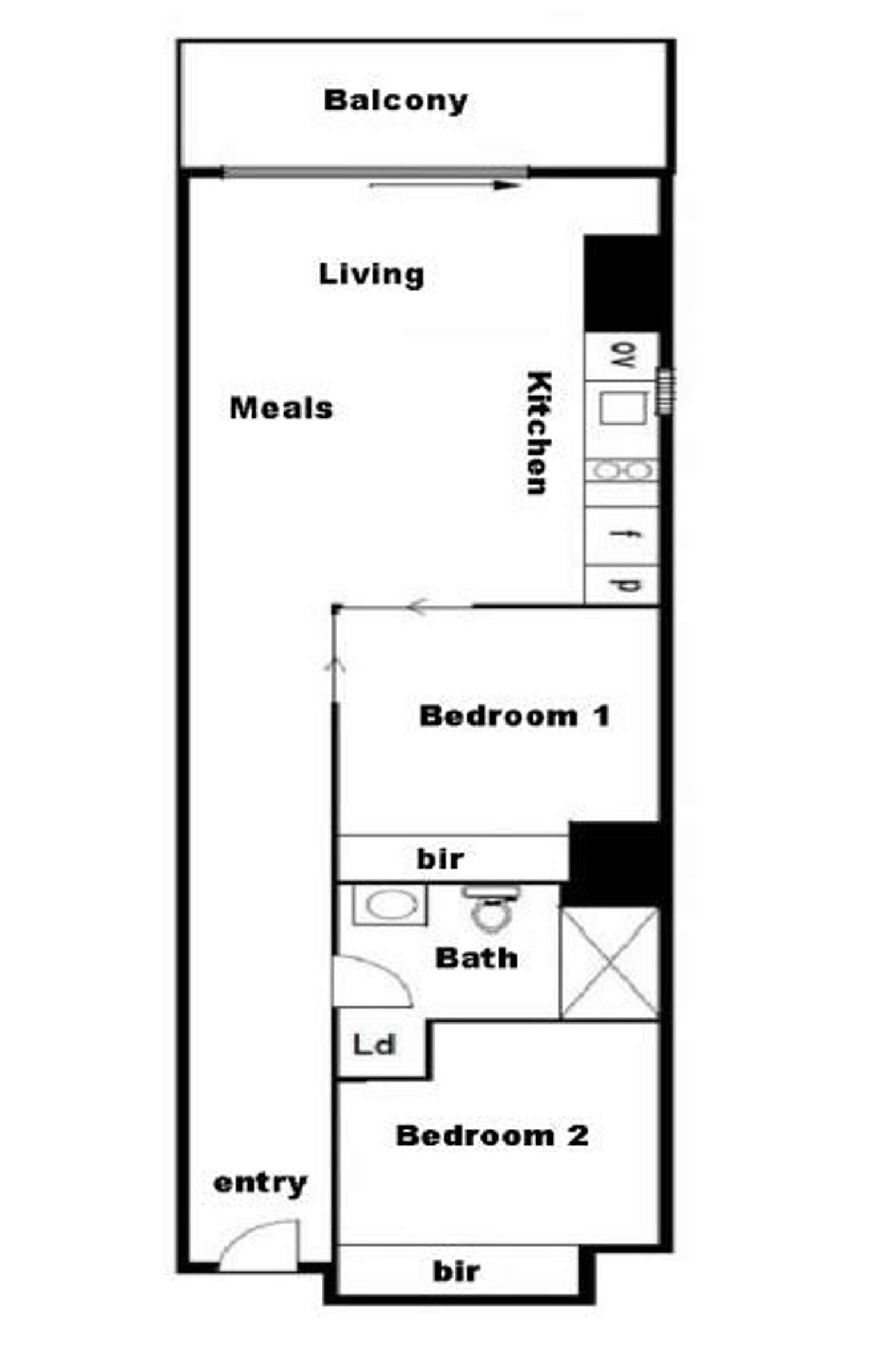 Floorplan of Homely apartment listing, 1707/199 William Street, Melbourne VIC 3000