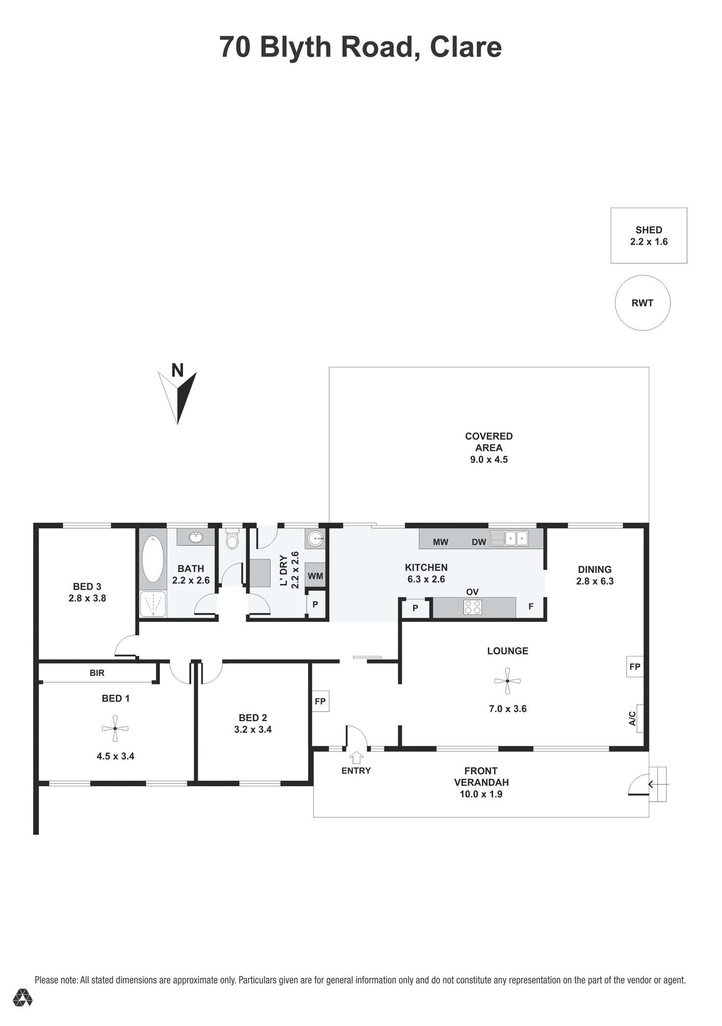 Floorplan of Homely house listing, 70 Blyth Road, Clare SA 5453