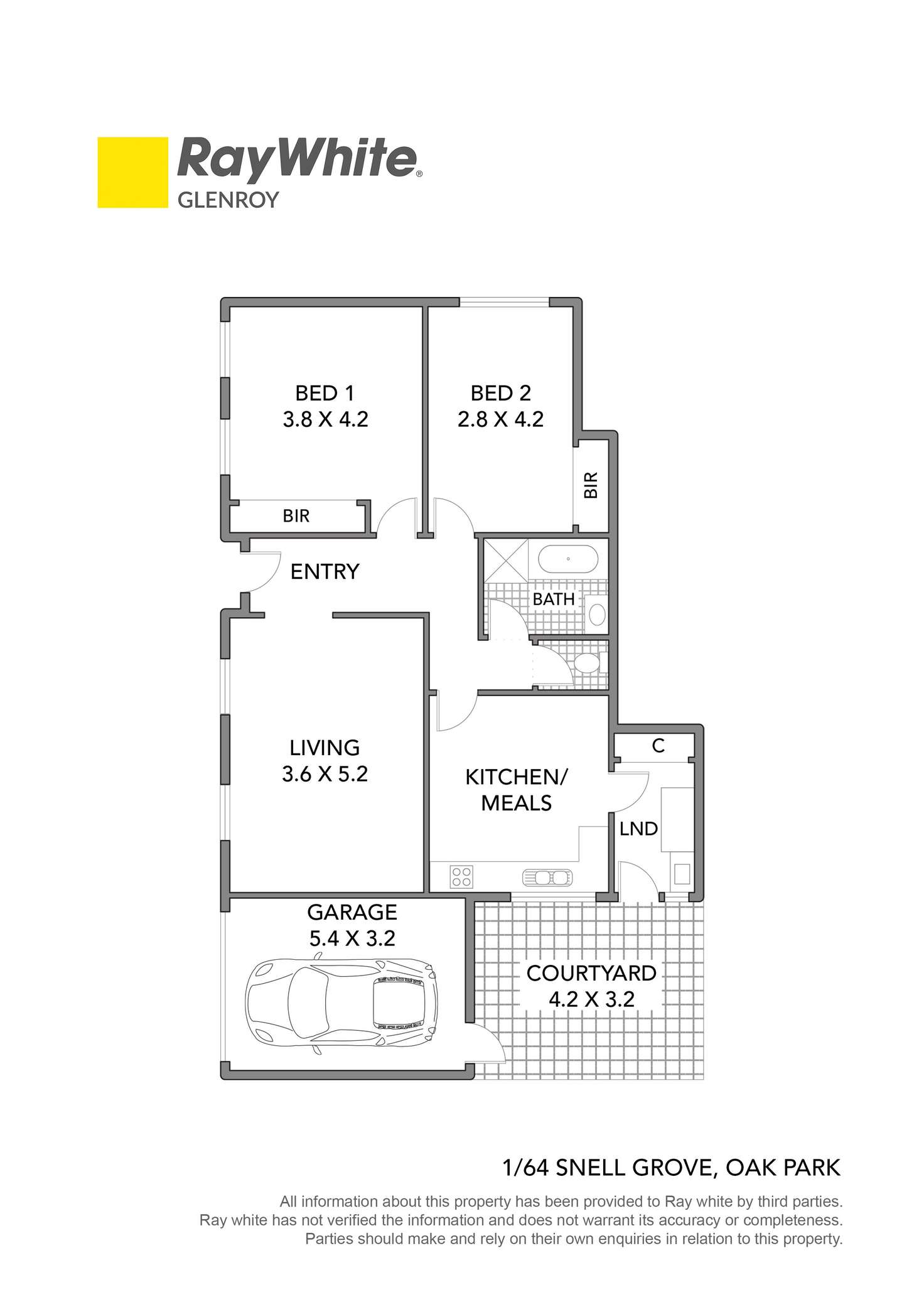 Floorplan of Homely unit listing, 1/64 Snell Grove, Oak Park VIC 3046