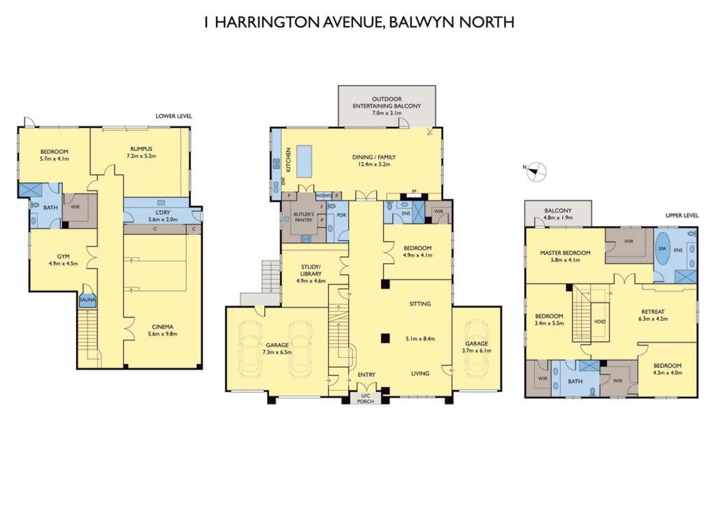 Floorplan of Homely house listing, 1 Harrington Avenue, Balwyn North VIC 3104
