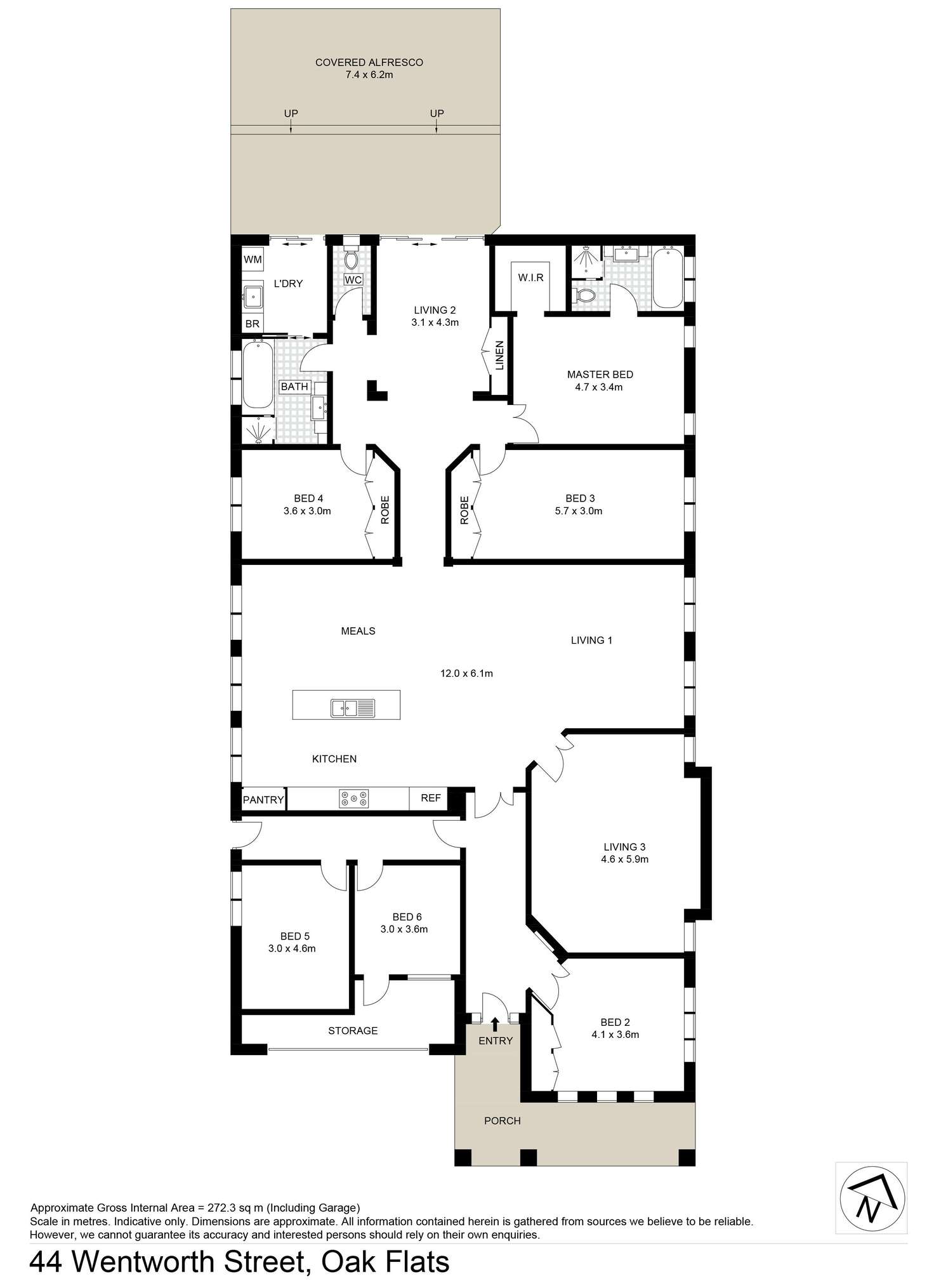 Floorplan of Homely house listing, 44 Wentworth Street, Oak Flats NSW 2529