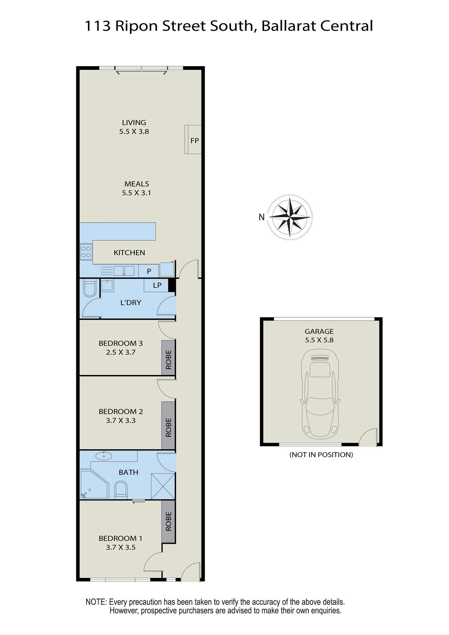 Floorplan of Homely townhouse listing, 113 Ripon Street South, Ballarat Central VIC 3350