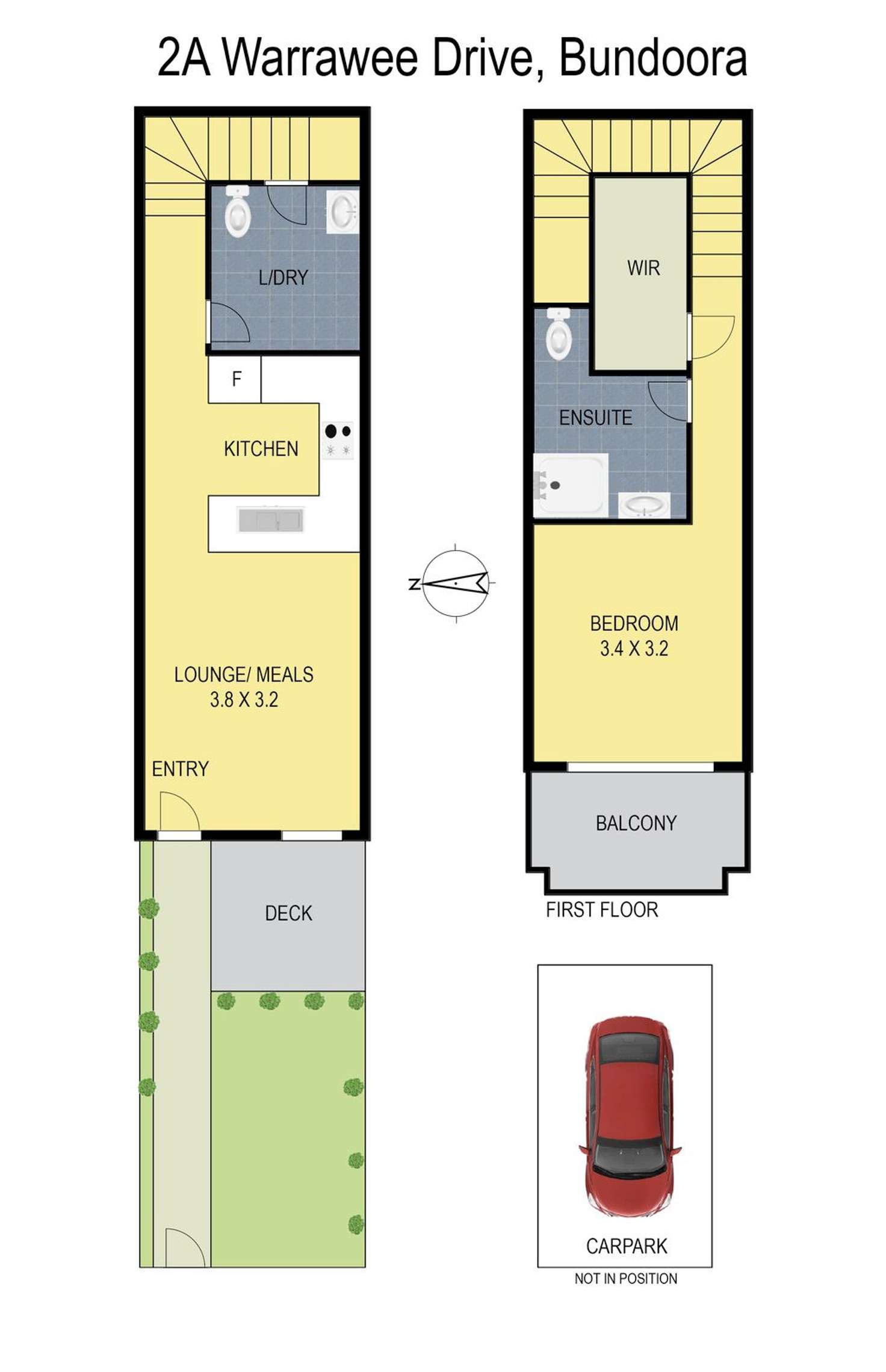 Floorplan of Homely townhouse listing, 2A Warrawee Drive, Bundoora VIC 3083