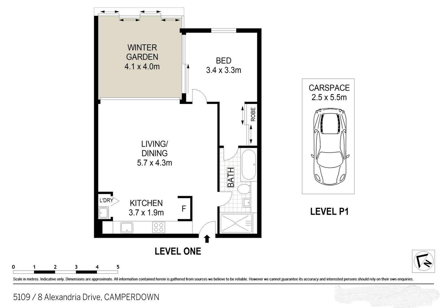 Floorplan of Homely apartment listing, 5109/8 Alexandra Drive, Camperdown NSW 2050