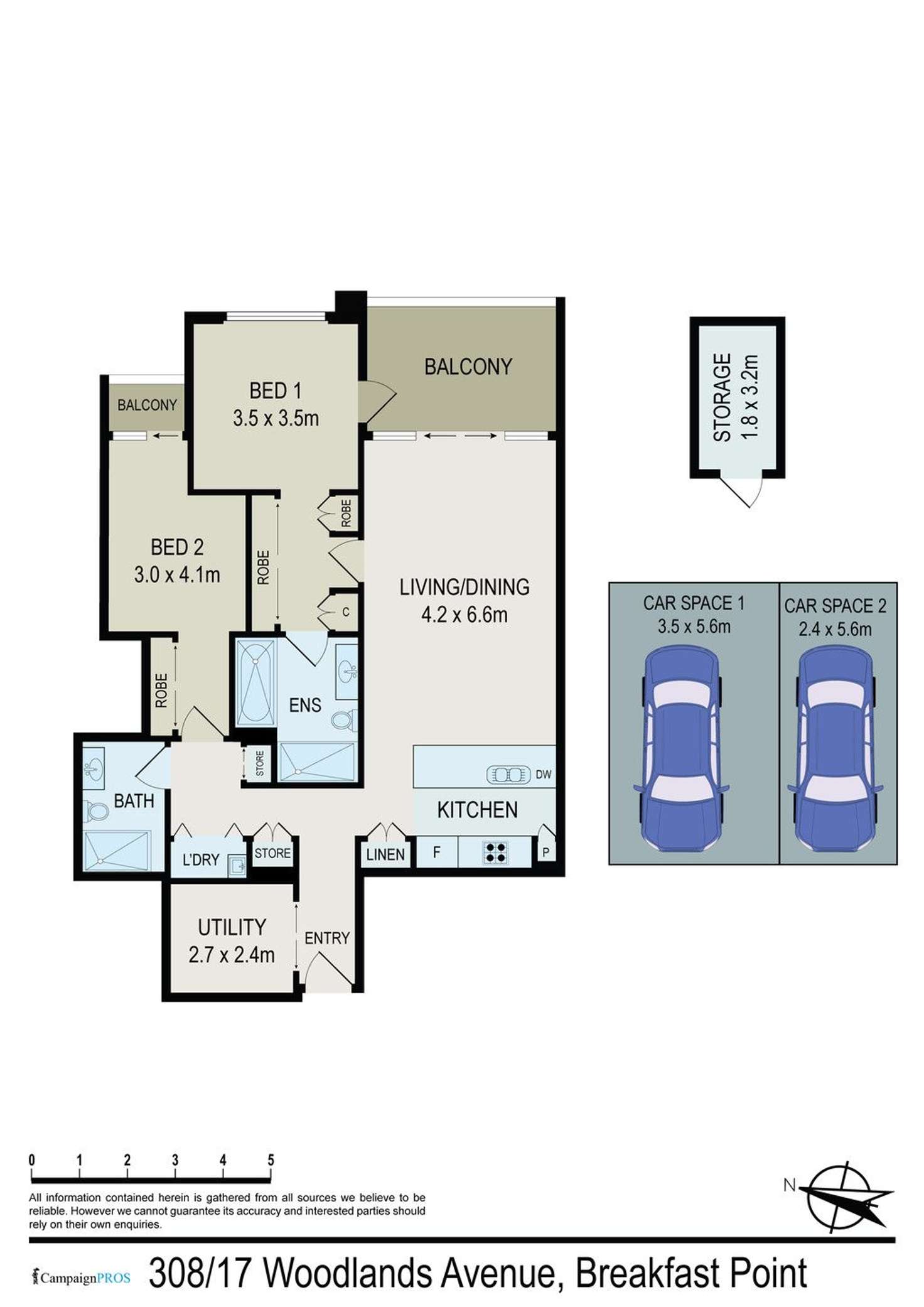 Floorplan of Homely apartment listing, 308/17 Woodlands Avenue, Breakfast Point NSW 2137