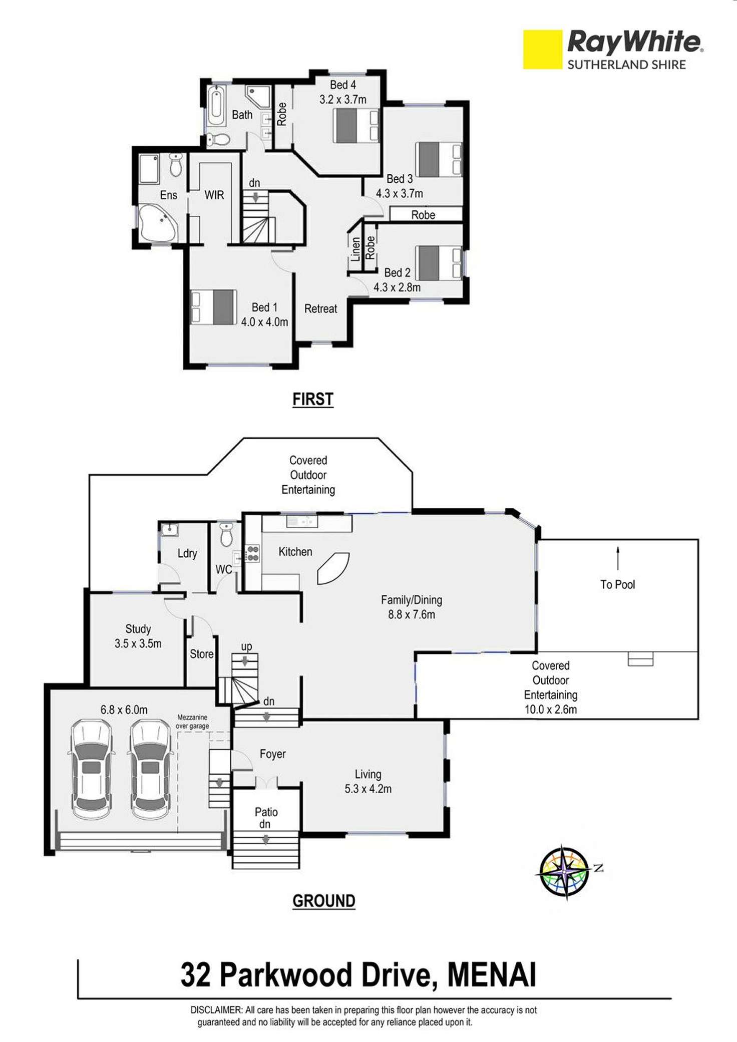 Floorplan of Homely house listing, 32 Parkwood Drive, Menai NSW 2234