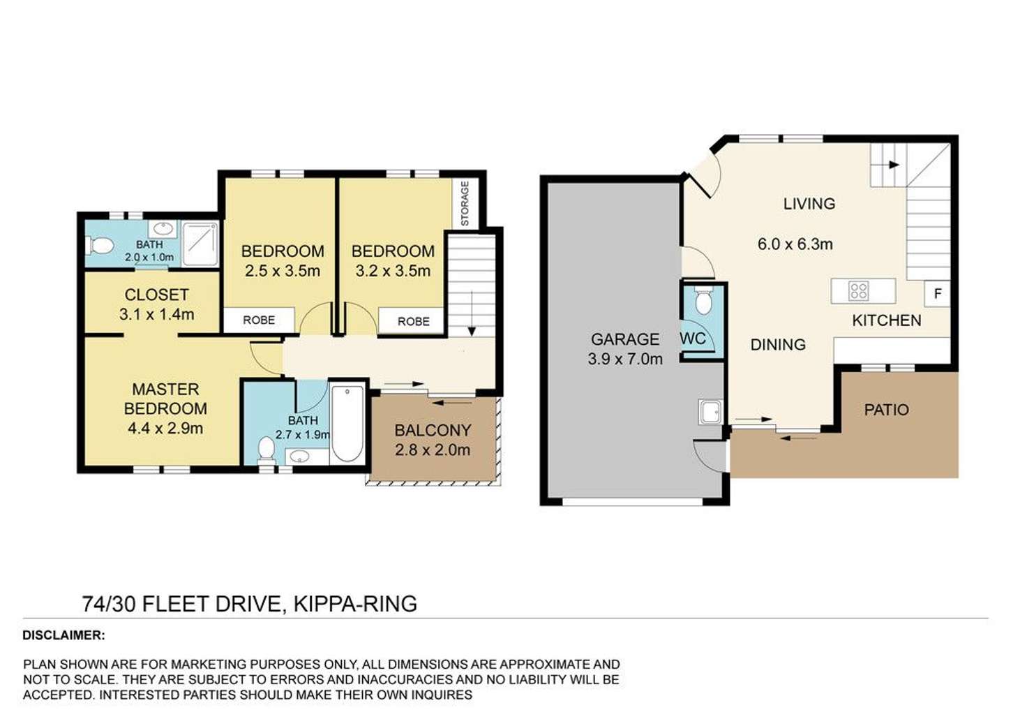 Floorplan of Homely townhouse listing, 74/30 Fleet Drive, Kippa-ring QLD 4021