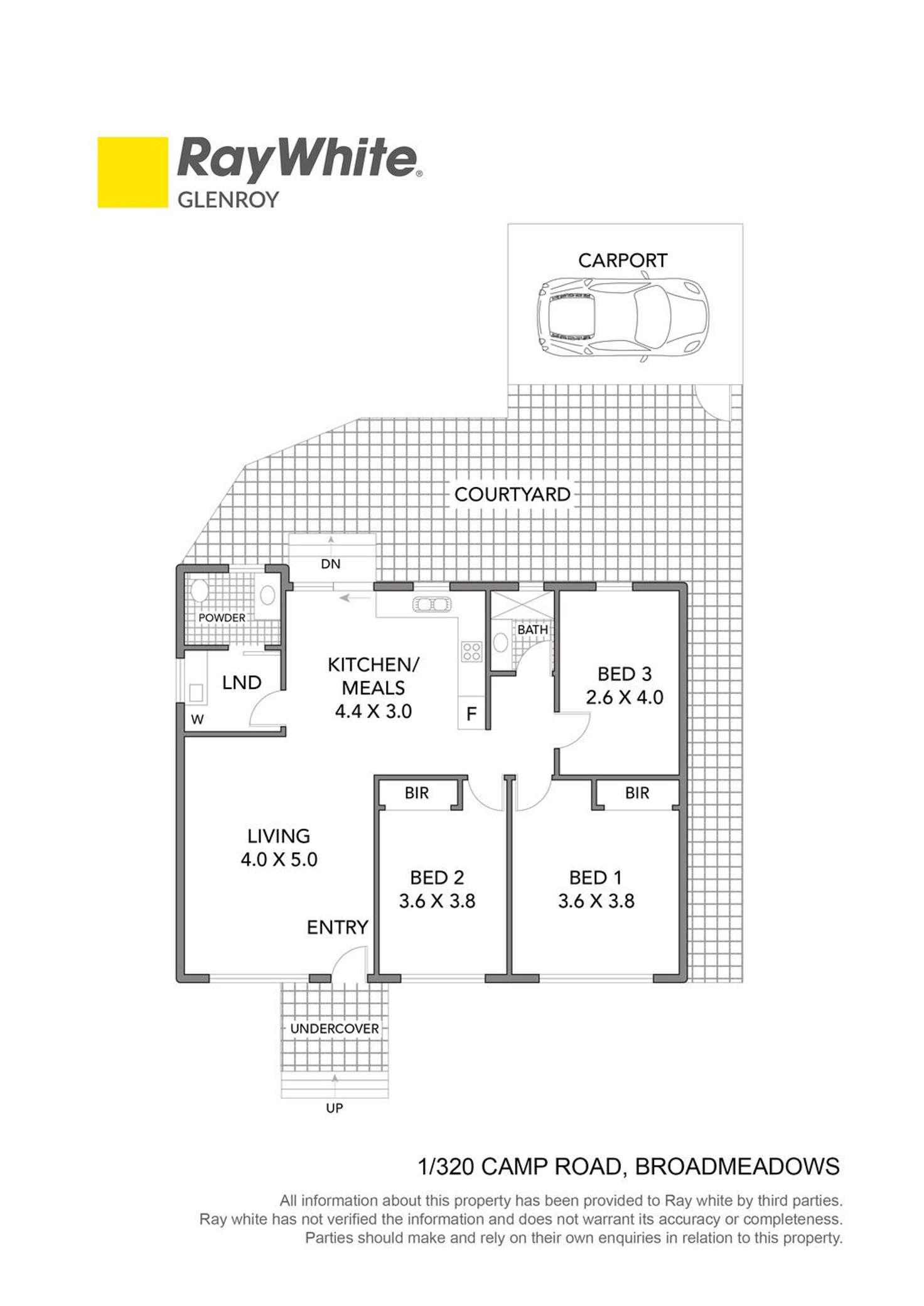 Floorplan of Homely unit listing, 1/320 Camp Road, Broadmeadows VIC 3047