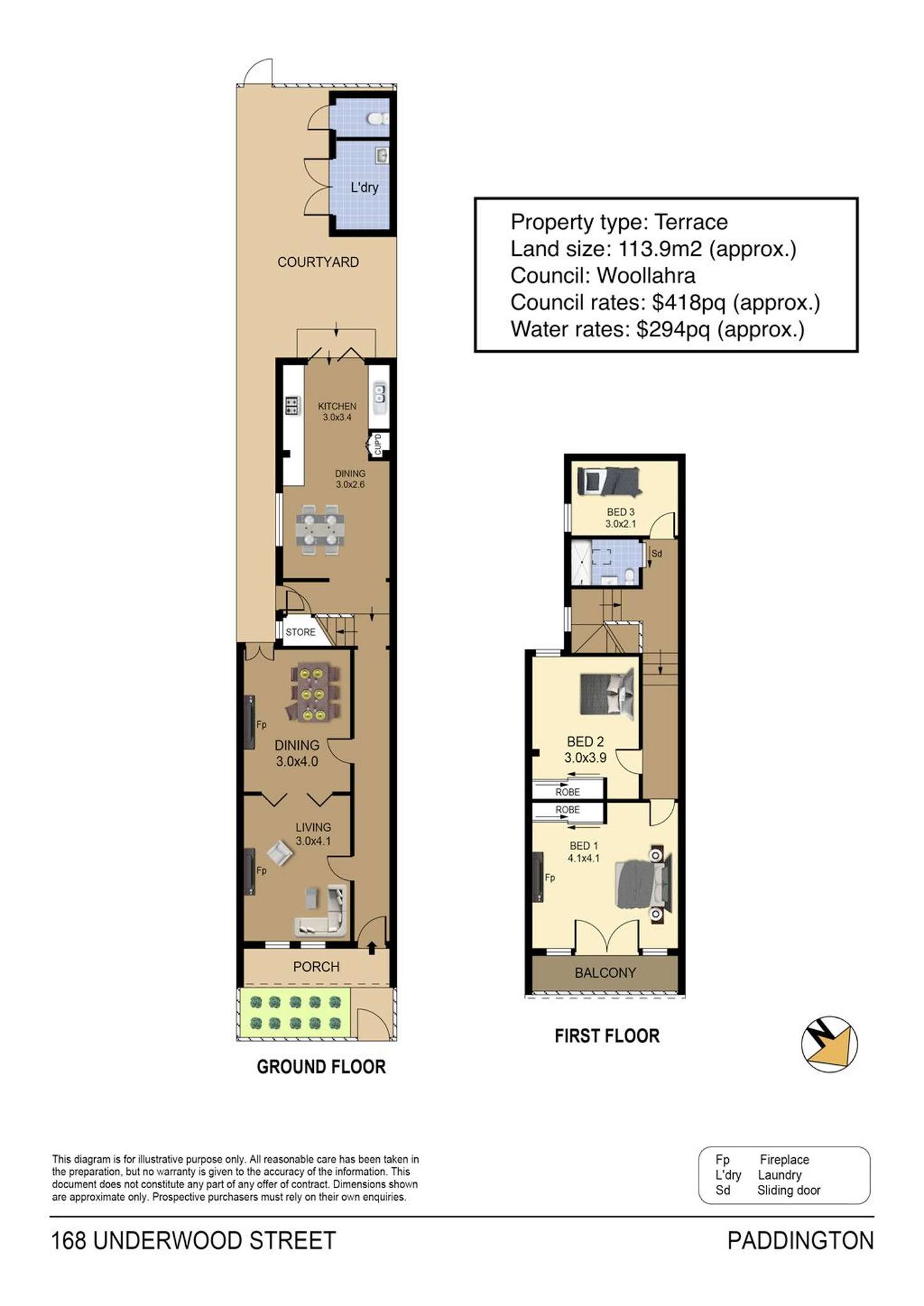 Floorplan of Homely house listing, 168 Underwood Street, Paddington NSW 2021