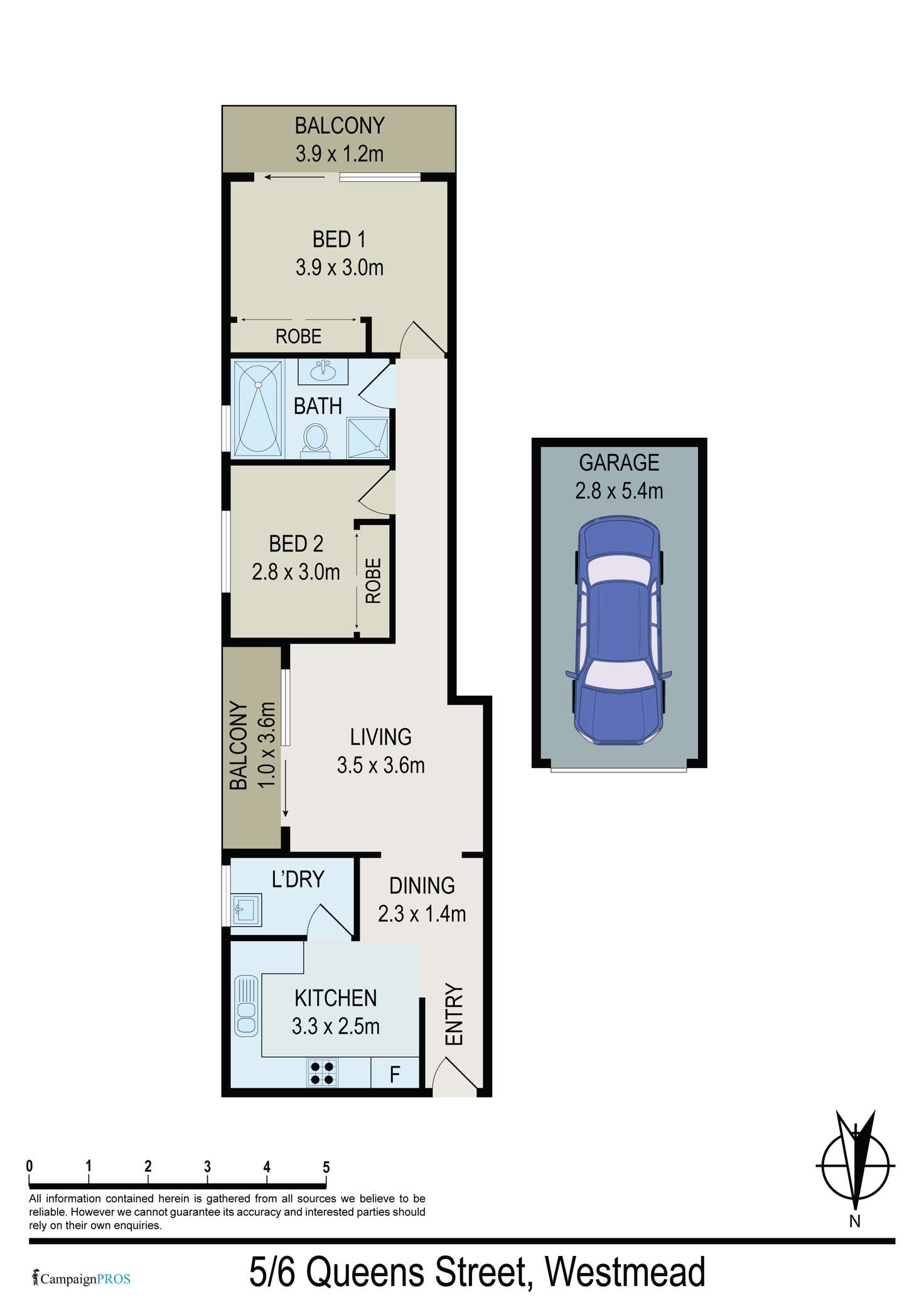 Floorplan of Homely unit listing, 5/6 Queens Road, Westmead NSW 2145