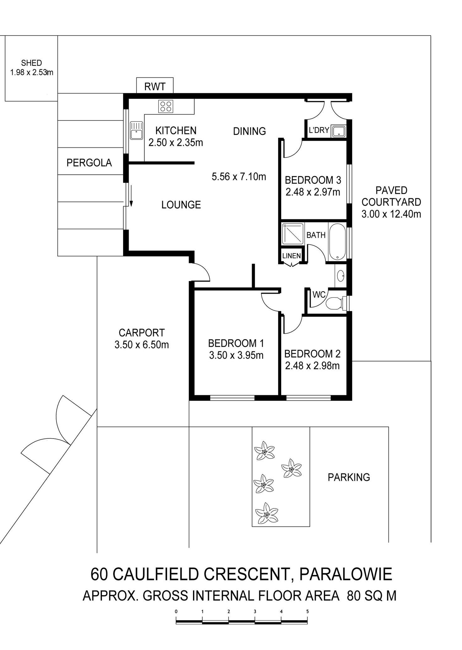 Floorplan of Homely house listing, 60 Caulfield Crescent, Paralowie SA 5108