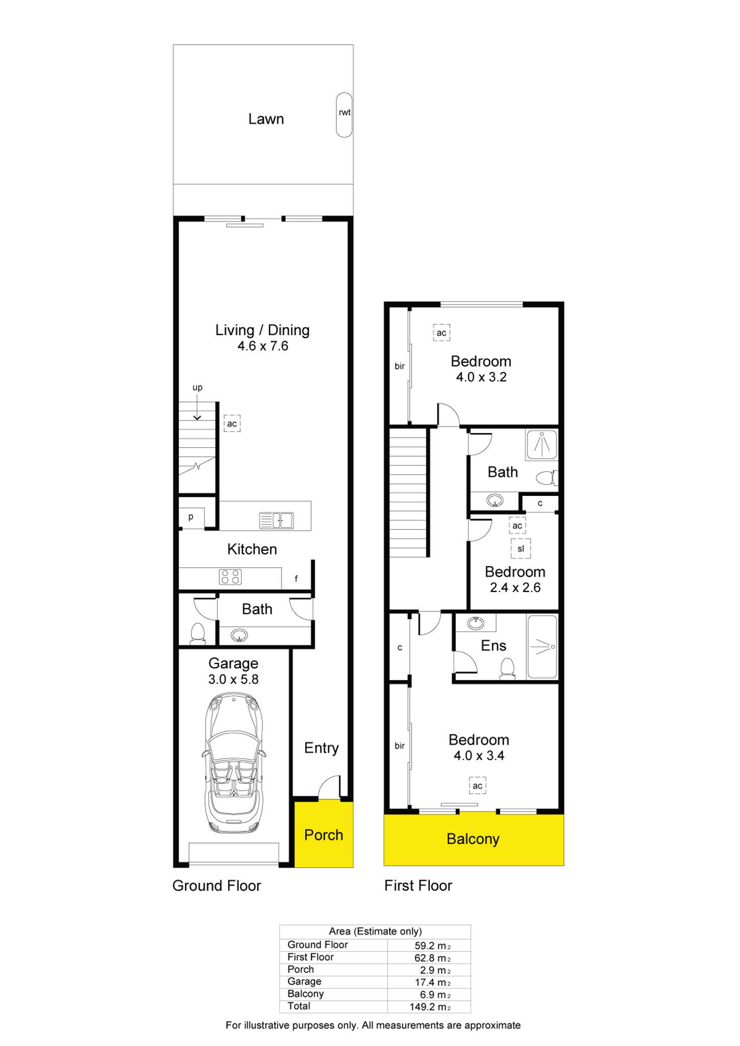 Floorplan of Homely townhouse listing, 3/97-99 David Terrace, Woodville Park SA 5011