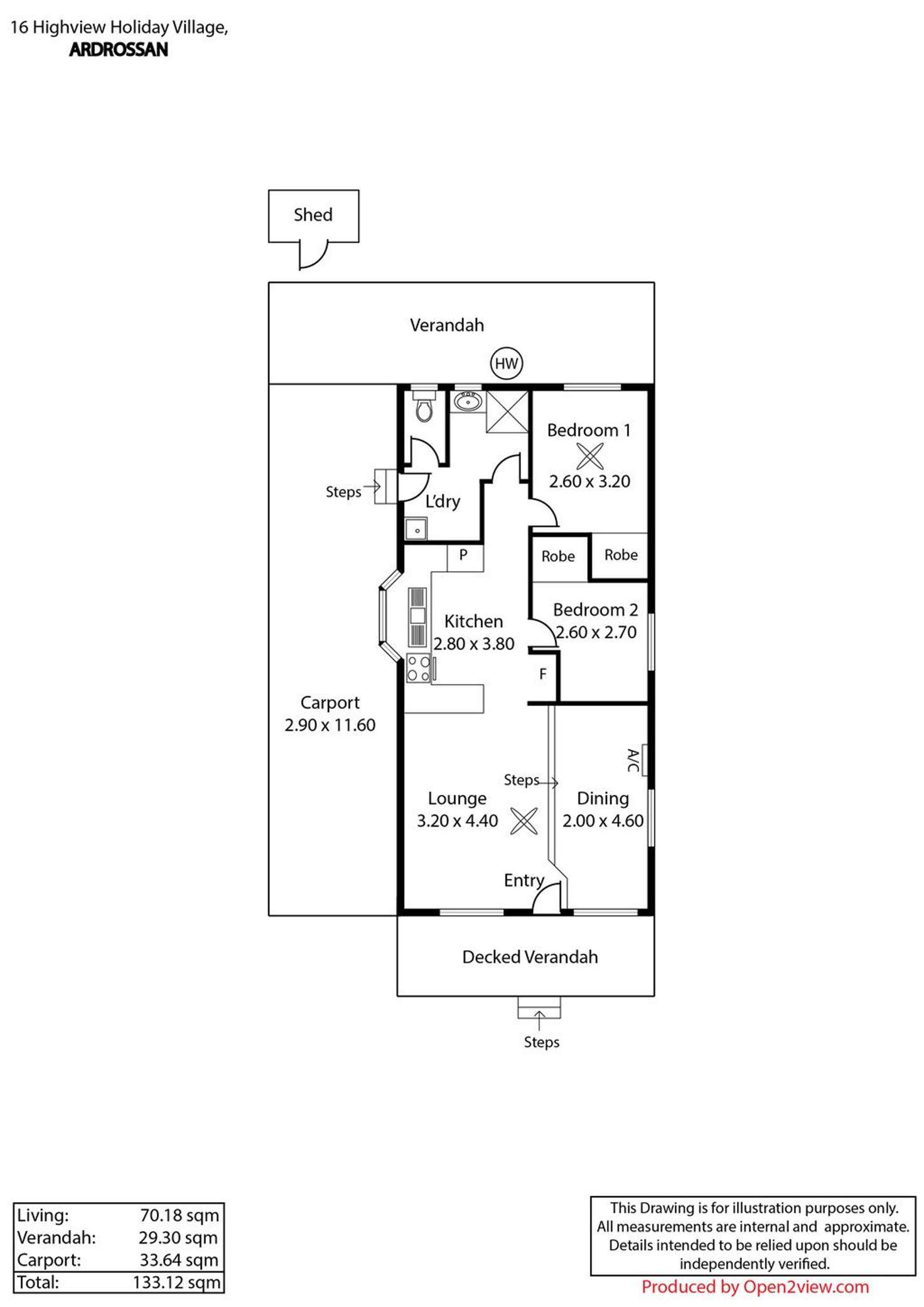 Floorplan of Homely house listing, 16 Highview Holiday Village, Ardrossan SA 5571