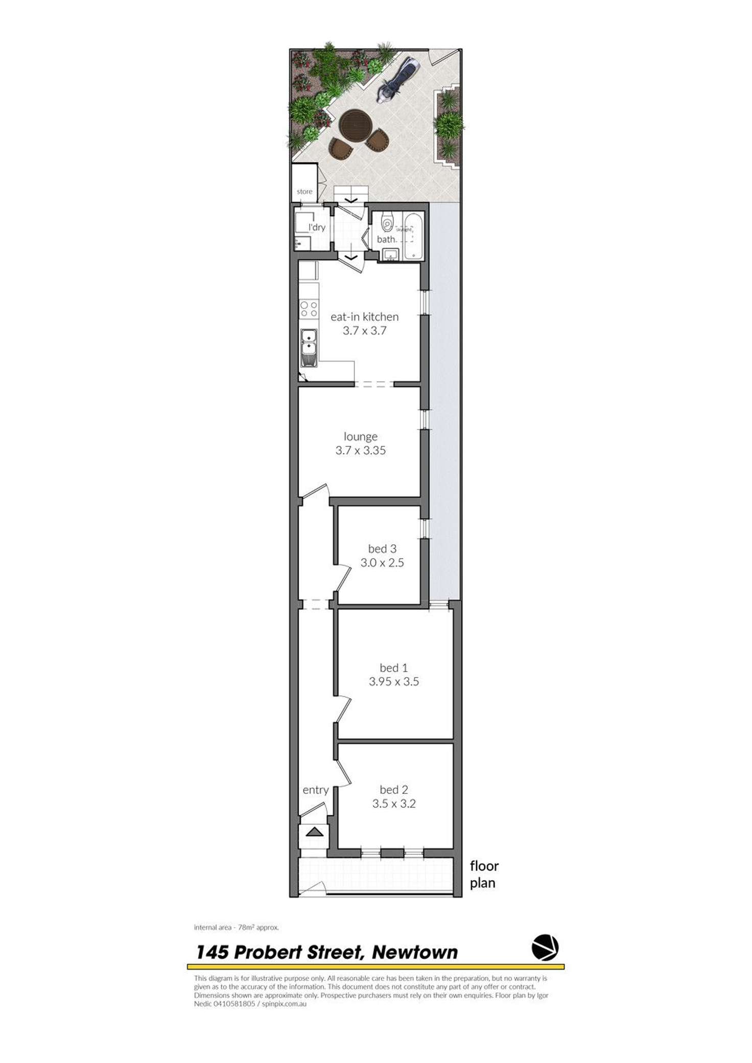 Floorplan of Homely house listing, 145 Probert Street, Newtown NSW 2042