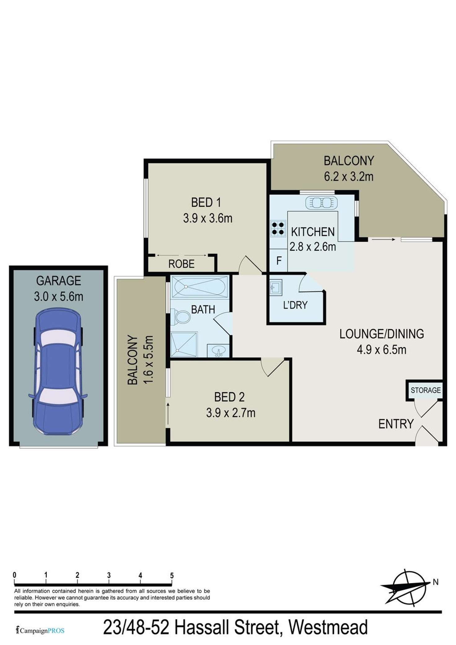 Floorplan of Homely unit listing, 23/48-52 Hassall Street, Westmead NSW 2145