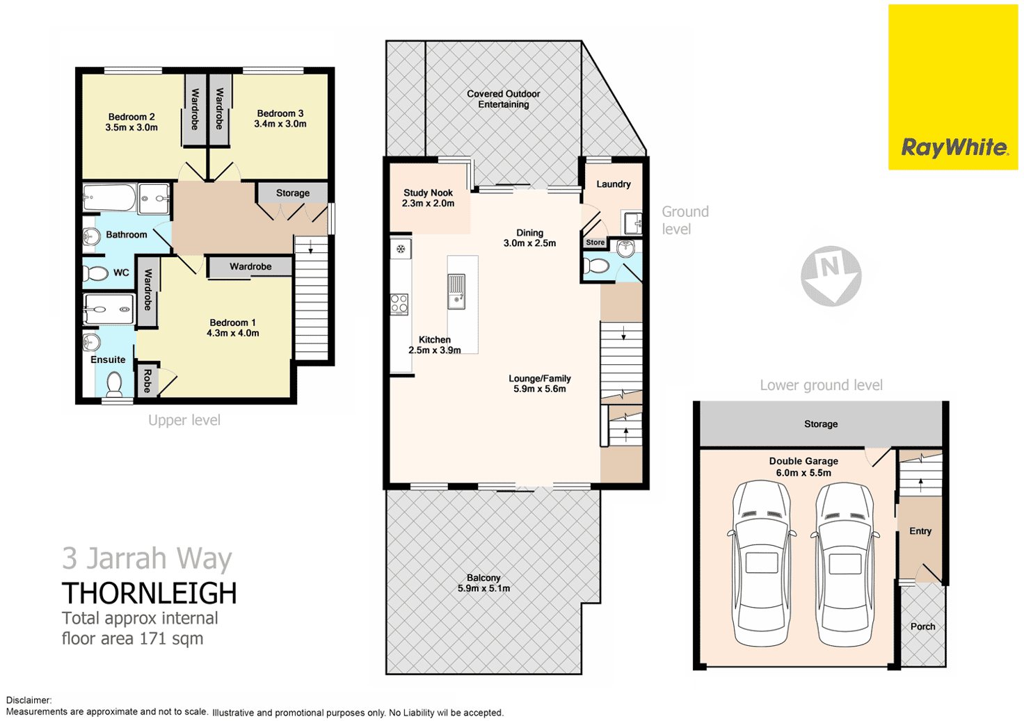 Floorplan of Homely townhouse listing, 3 Jarrah Way, Thornleigh NSW 2120