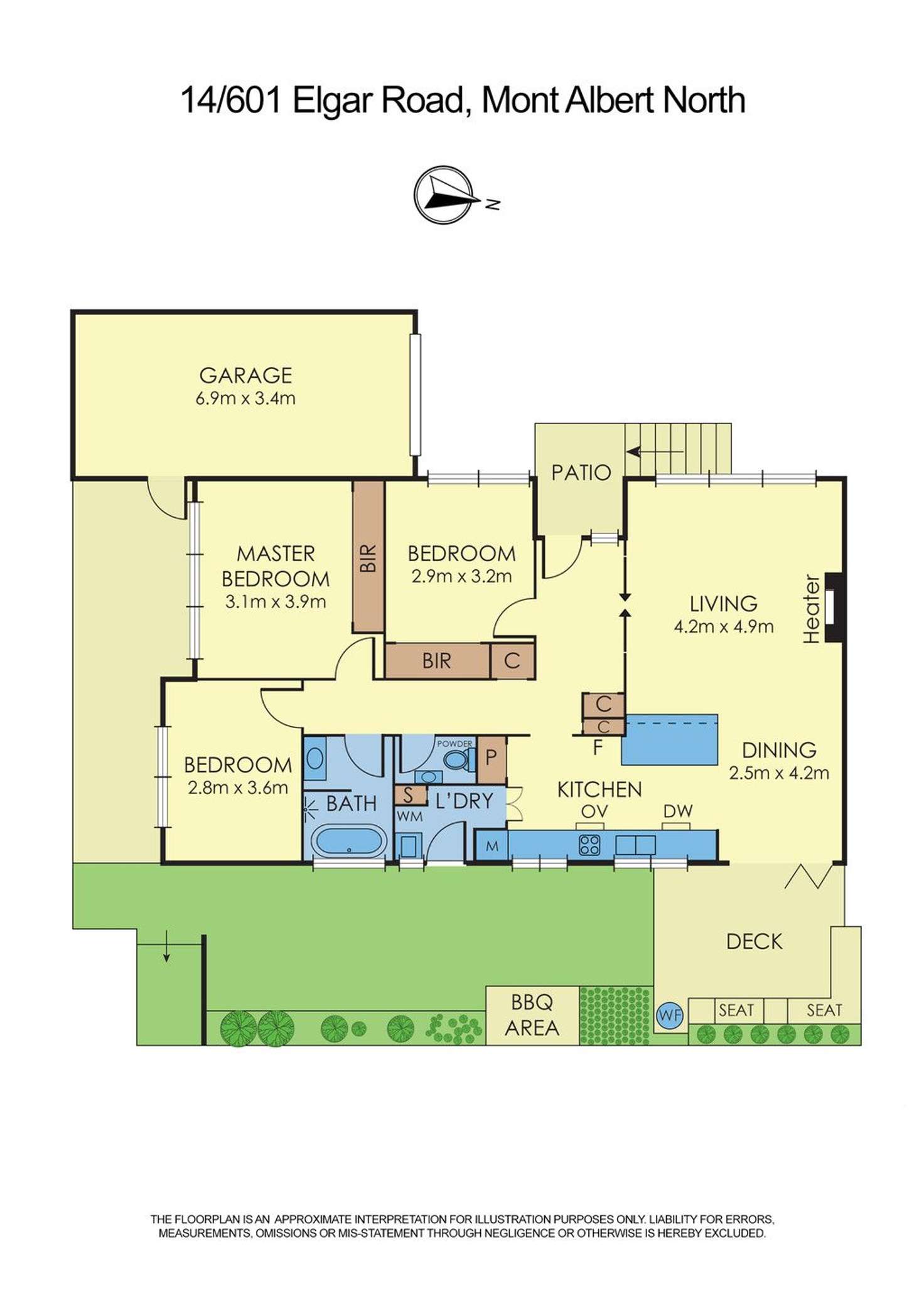 Floorplan of Homely unit listing, 14/601 Elgar Road, Mont Albert North VIC 3129