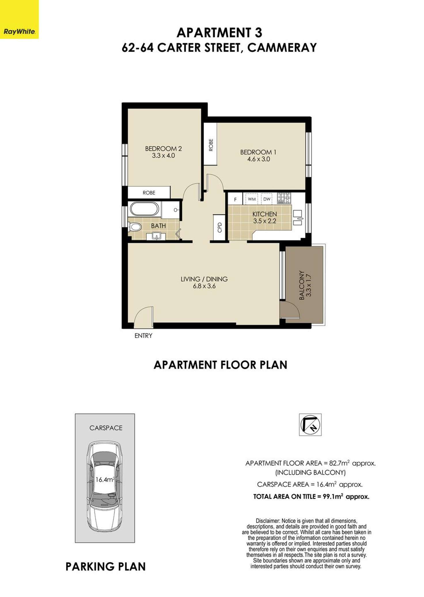 Floorplan of Homely apartment listing, 3/62-64 Carter Street, Cammeray NSW 2062