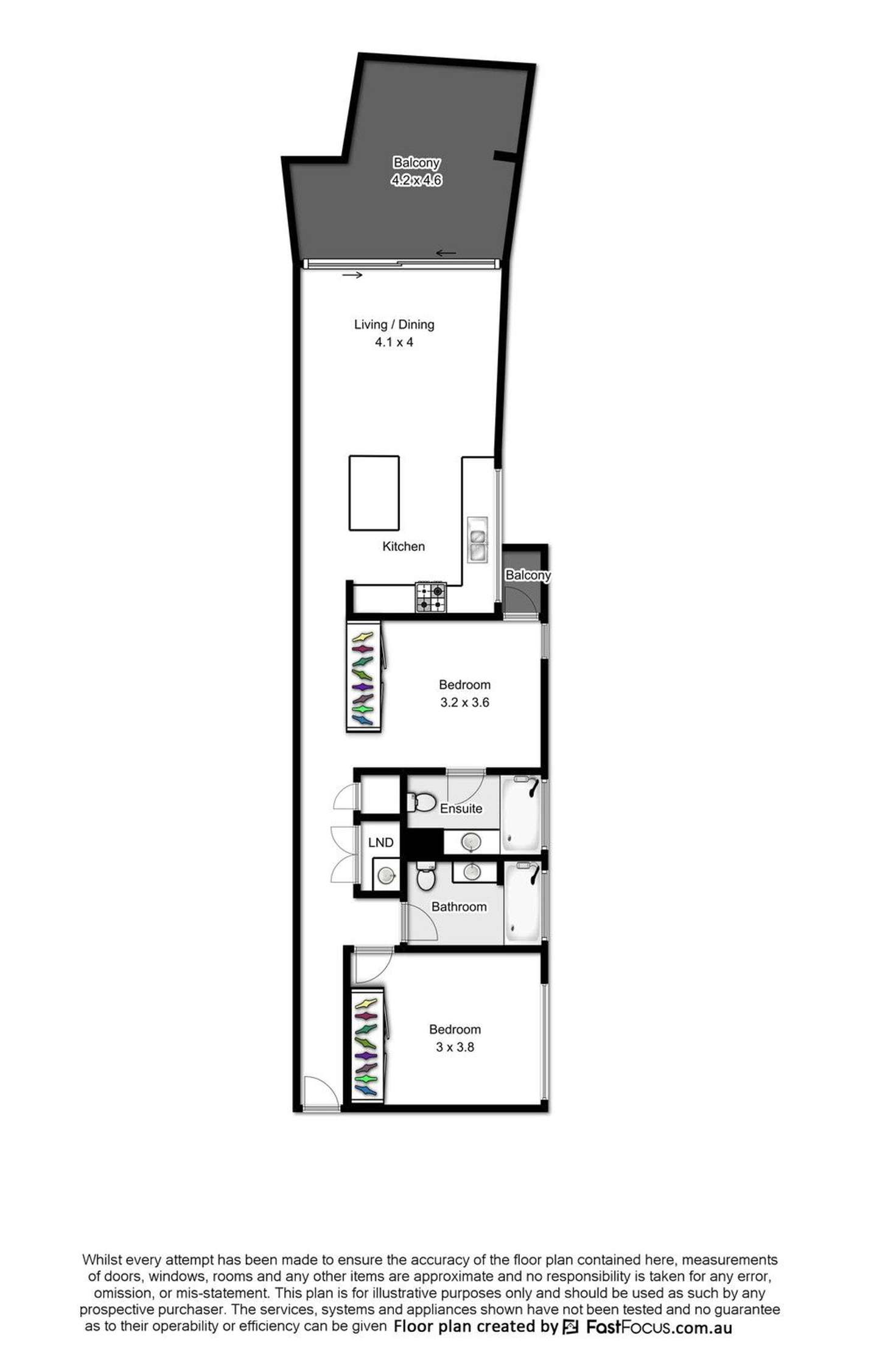 Floorplan of Homely apartment listing, 601/107 Astor Terrace, Spring Hill QLD 4000