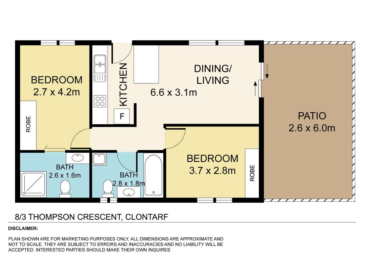 Floorplan of Homely unit listing, 8/3 Thompson Crescent, Clontarf QLD 4019