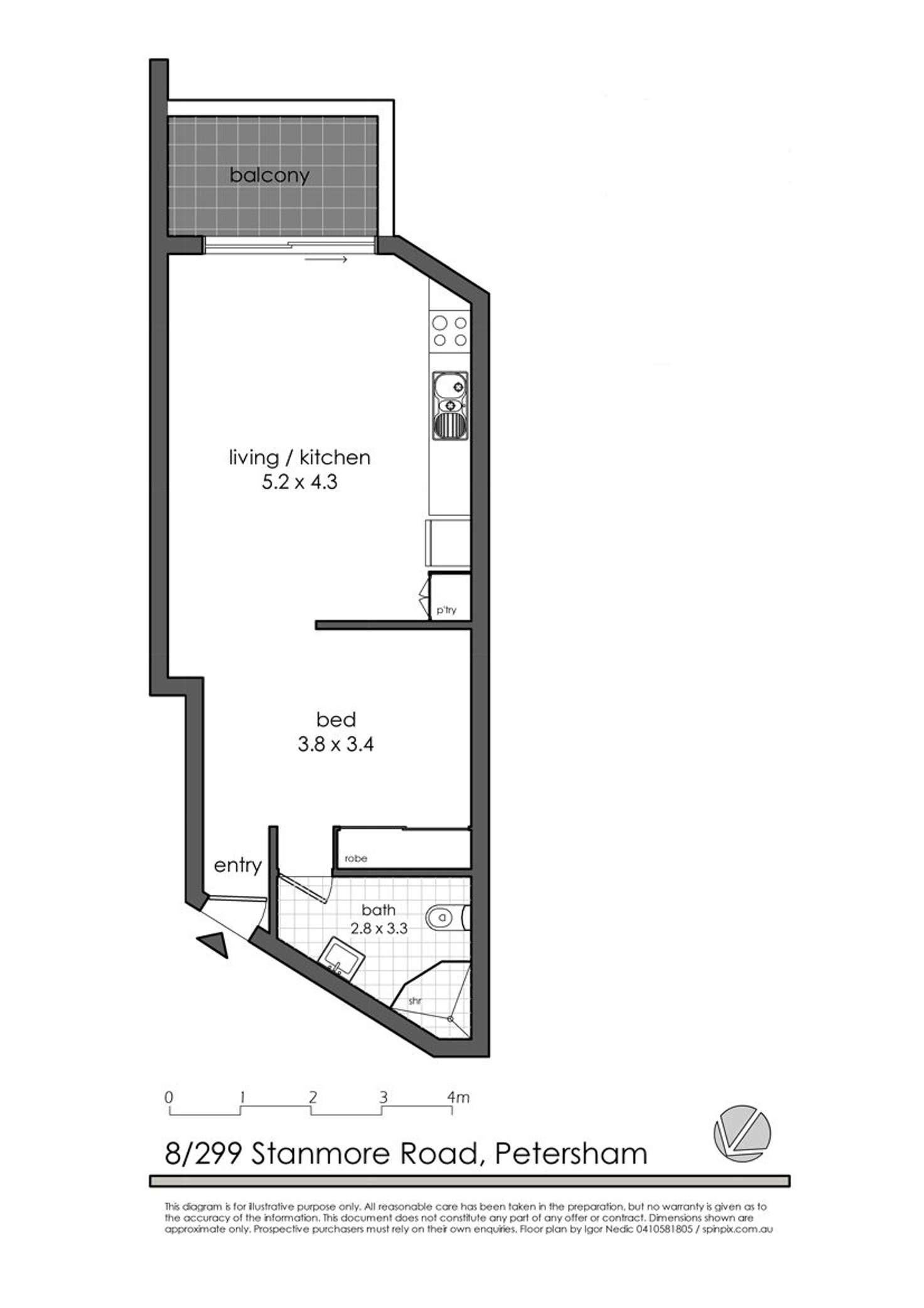 Floorplan of Homely apartment listing, 8/299 Stanmore Road, Petersham NSW 2049