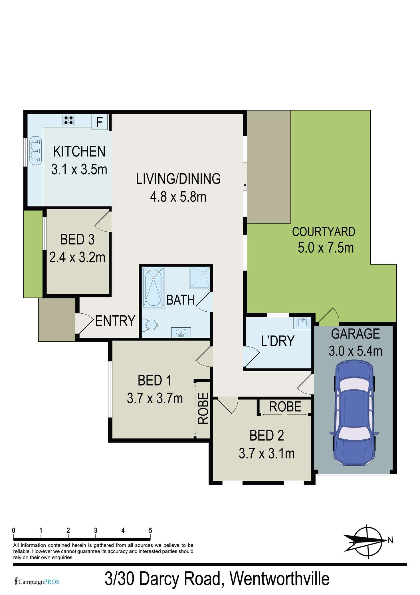 Floorplan of Homely villa listing, 3/30 Darcy Road, Wentworthville NSW 2145