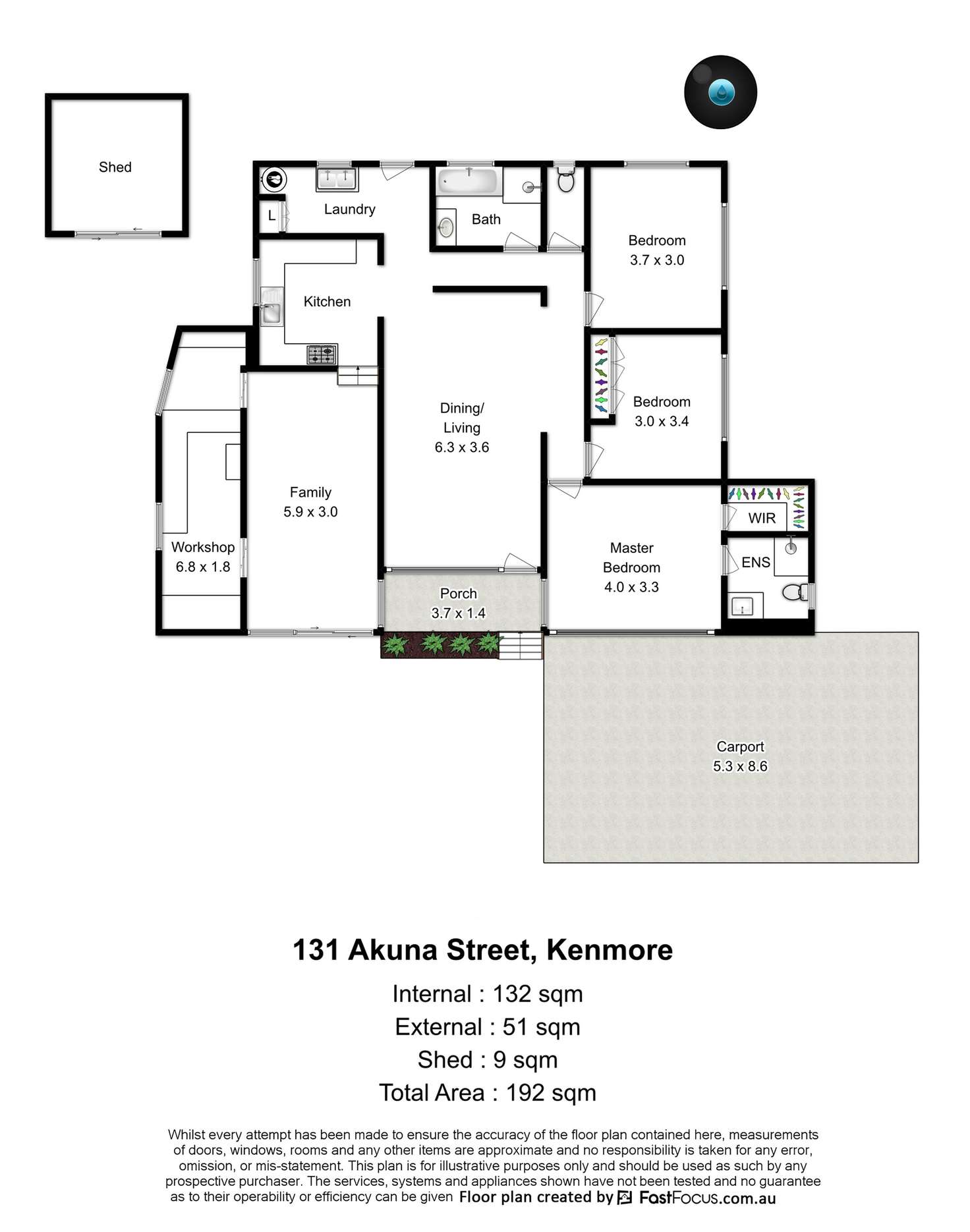 Floorplan of Homely house listing, 131 Akuna Street, Kenmore QLD 4069