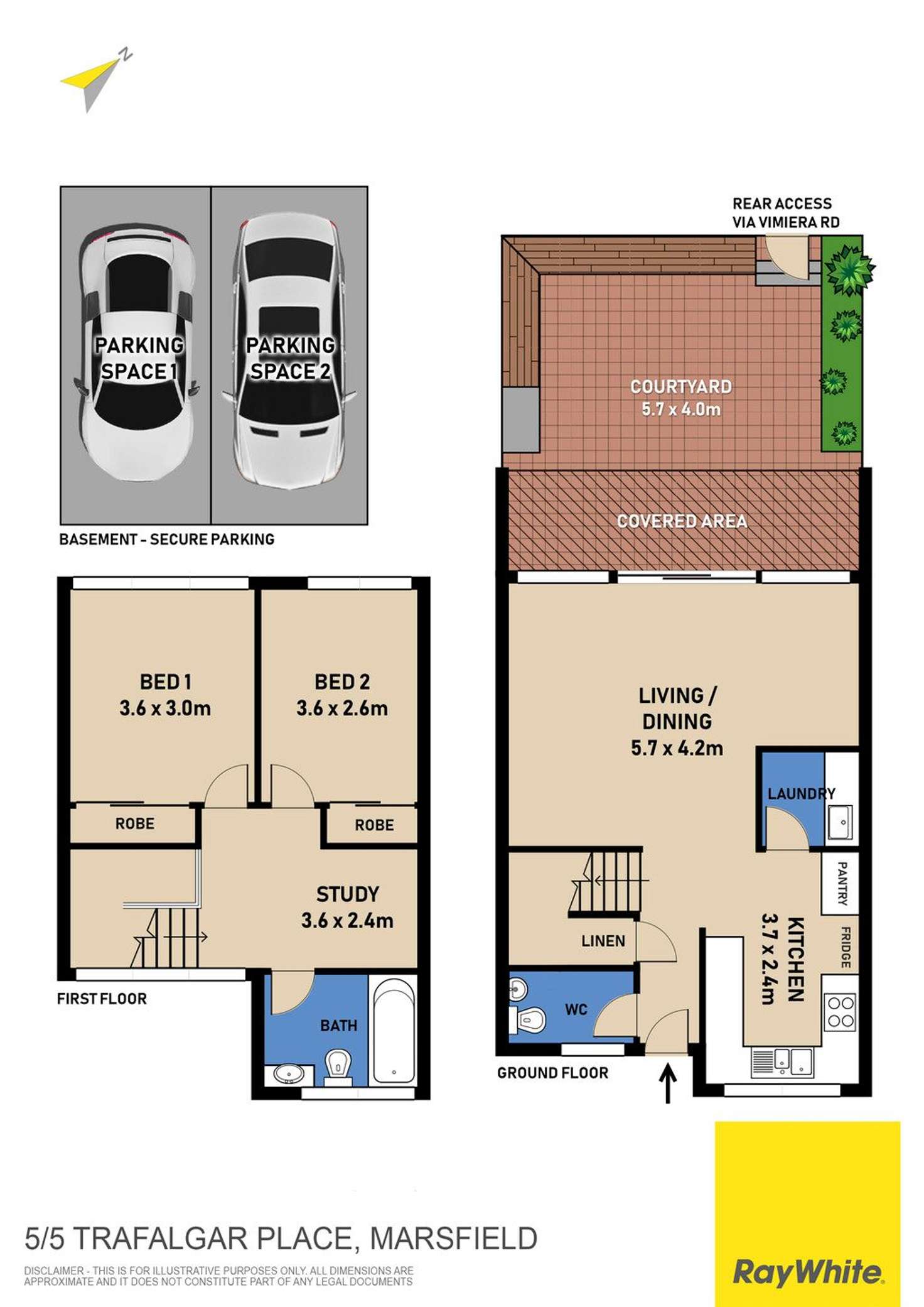 Floorplan of Homely townhouse listing, 5/5 Trafalgar Place, Marsfield NSW 2122