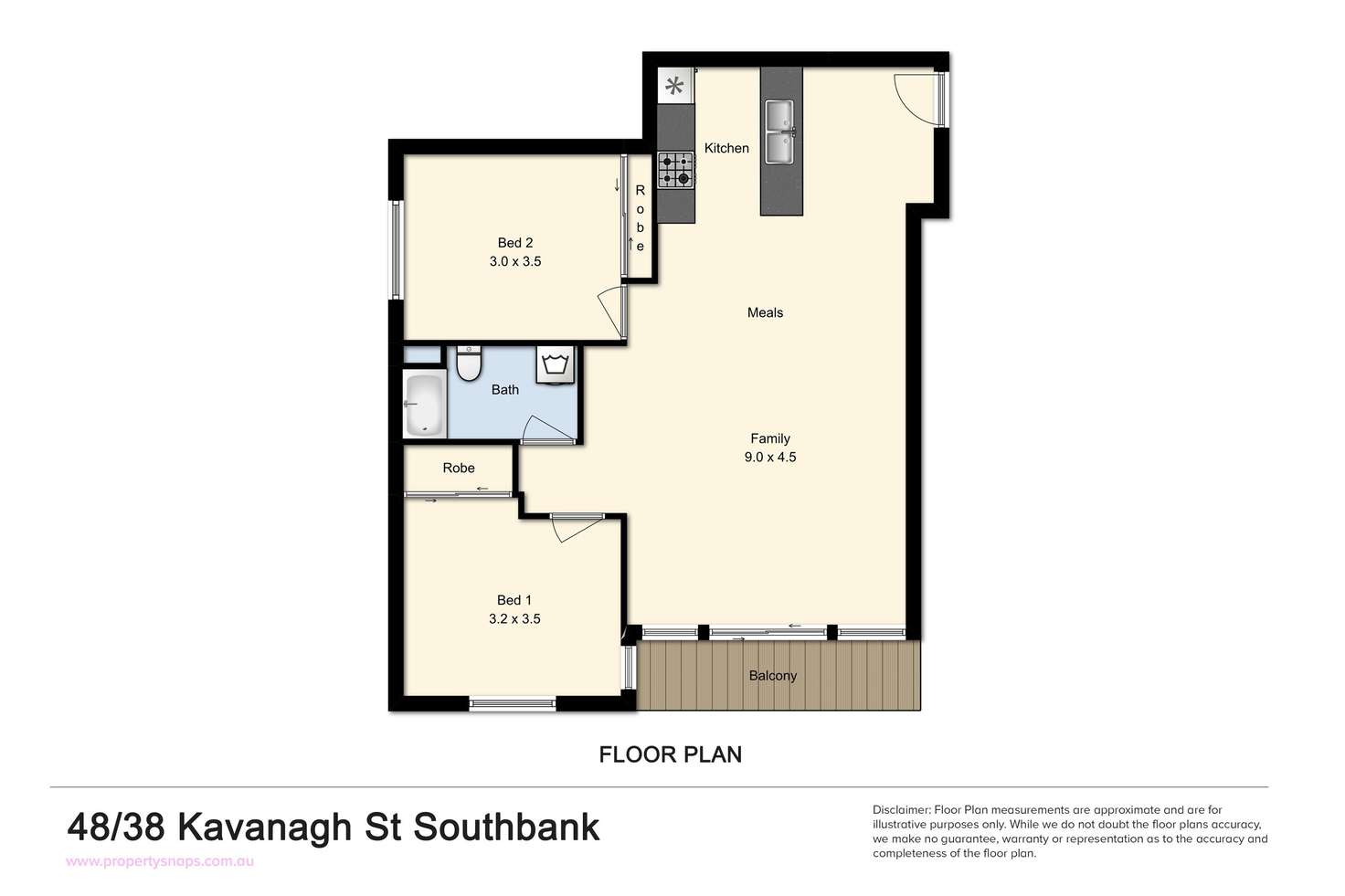 Floorplan of Homely apartment listing, 48/38 Kavanagh Street, Southbank VIC 3006