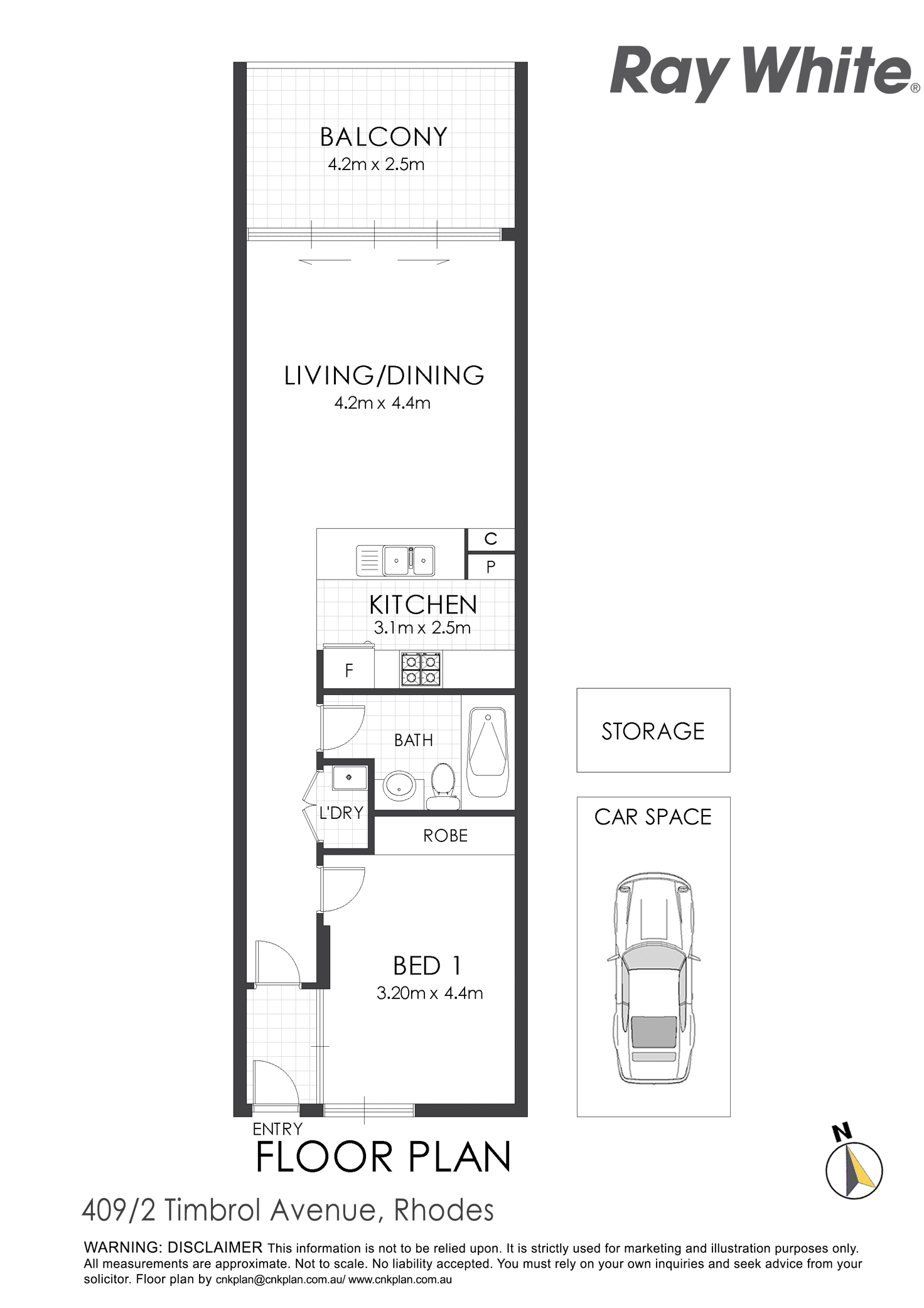 Floorplan of Homely apartment listing, 409B/2 Timbrol Avenue, Rhodes NSW 2138