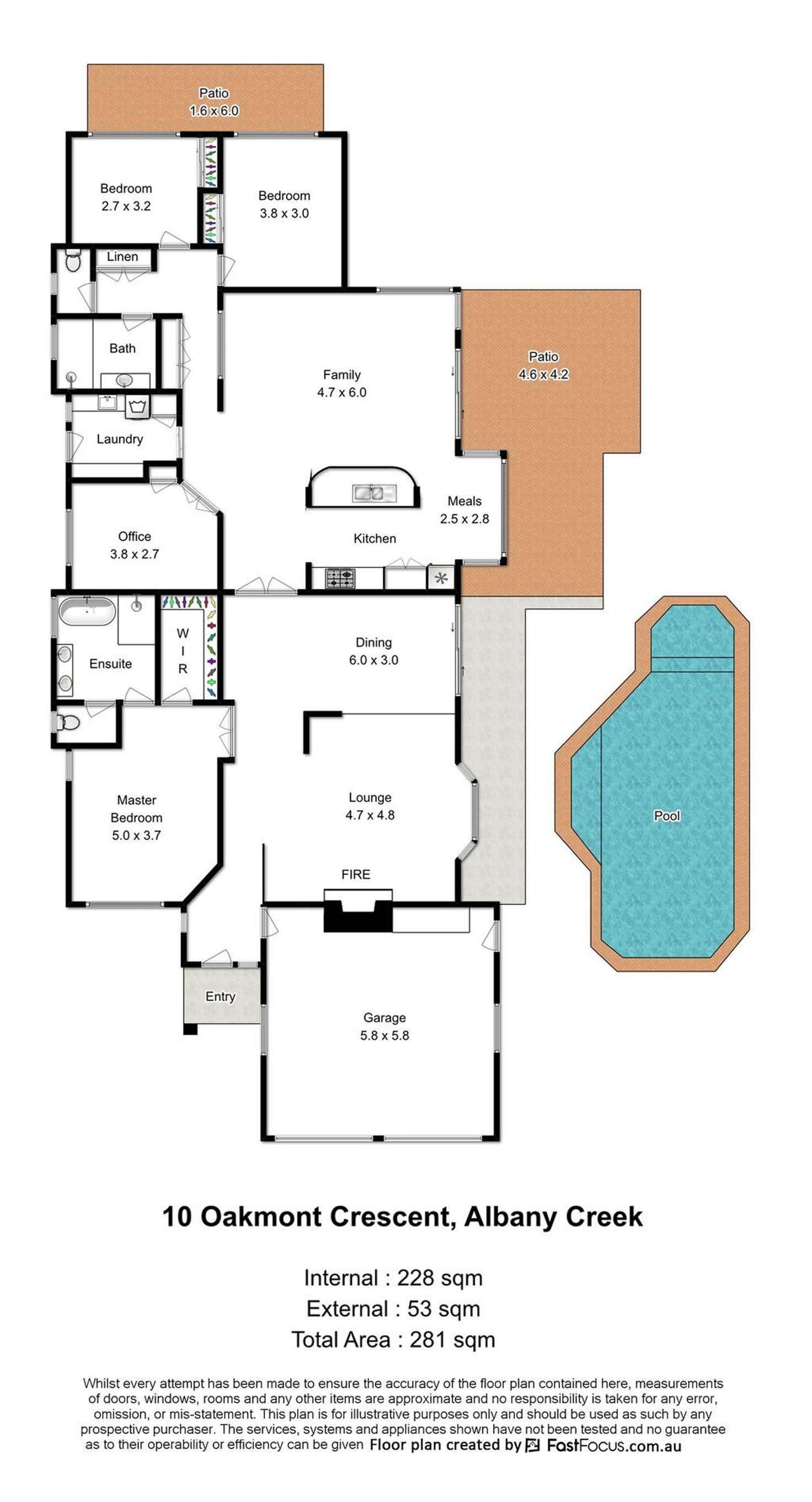 Floorplan of Homely house listing, 10 Oakmont Crescent, Albany Creek QLD 4035